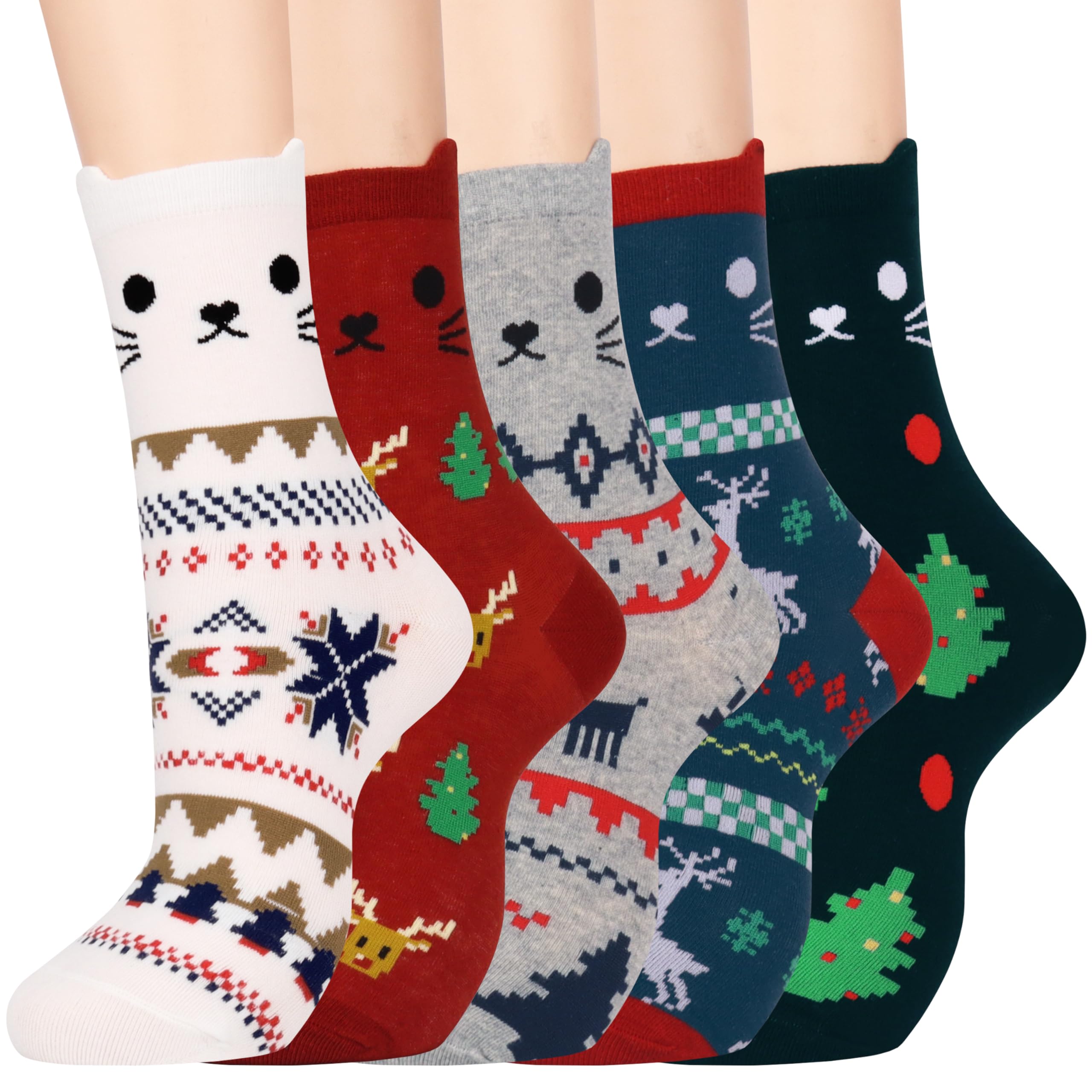 Calcetines de algodón para mujer con dibujos de animales talla 4-9 8