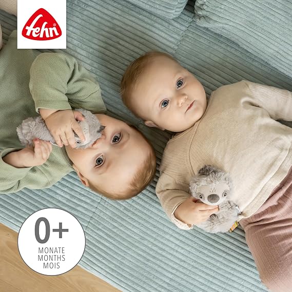 Fehn Ring-Greifling Faultier – Motorik-Spielzeug mit Rassel – Fördert spielerisch das frühkindliche Lernen – treuer Begleiter für Babys und Kleinkinder ab 0+ Monaten