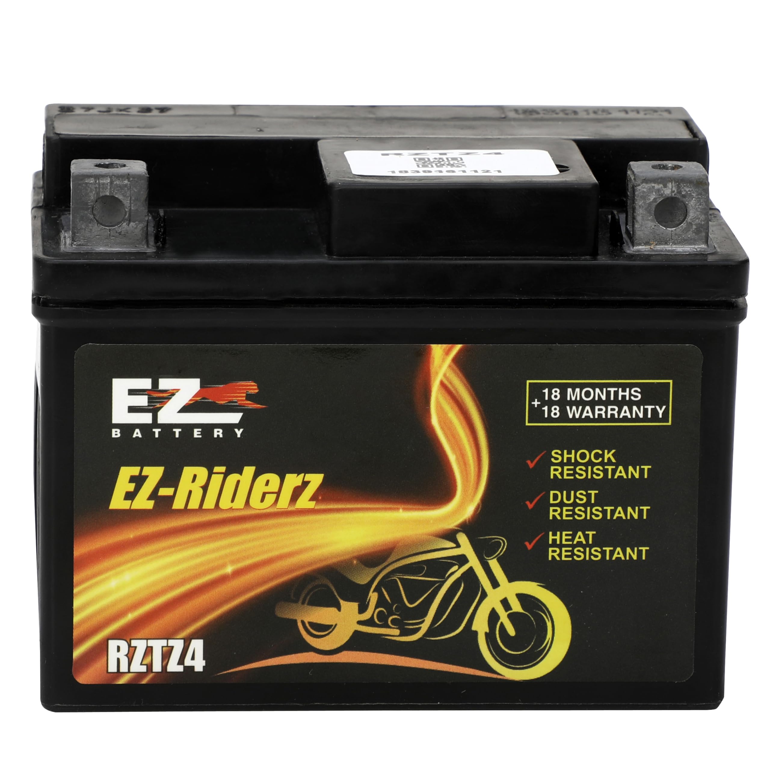 EZ BATTERY - RIDERZ - RZTZ400 l Bike Battery with CA-CA Technology - Best Pro-Rata Warranty - Highest Warranty In The Industry Can Withstand Extreme Climate l Maintenance free