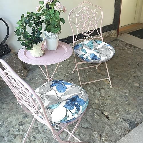 Miniatura 4 de LVTXIII Cojines de asiento bistró para exteriores para todo tipo de clima, cómodos cojines redondos para sillas de patio de 15 x 15 x 4 pulgadas,