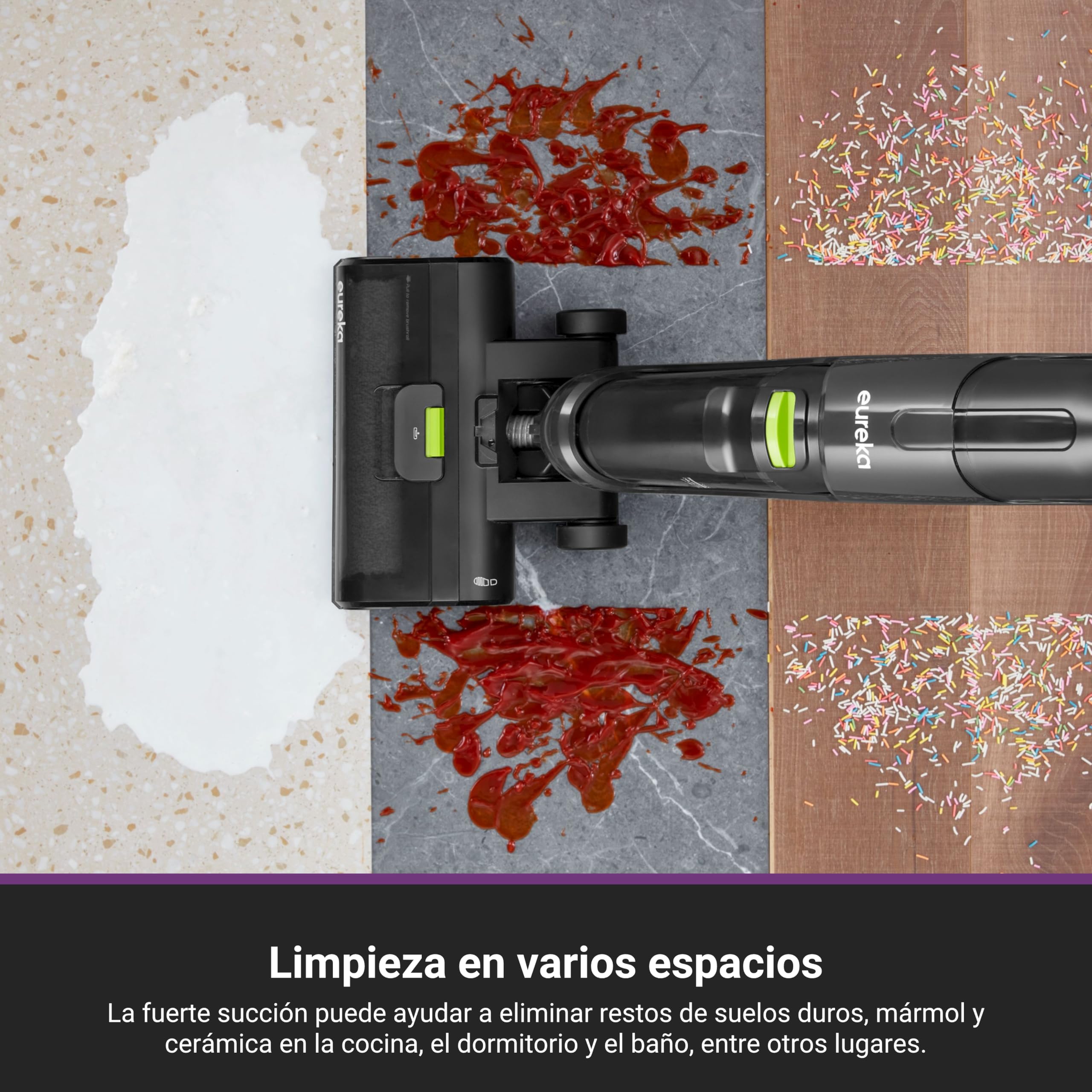 Eureka NEW400 Gen2 Aspirador Vertical en Seco y Húmedo, Aspiradora y Fregona Electrica Sin Cable Potente, Aspiradoras para Pelos Mascotas, Aspirador Escoba Autolimpieza, Limpieza de Bordes, Ligera