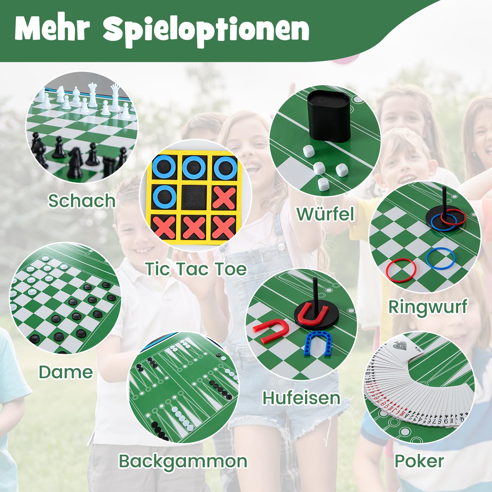 COSTWAY Zestaw stołowy 14 w 1, wielofunkcyjny, z piłkarzykami, hokejem, bilardem, tenisem stołowym, kręgielnim, shuffleboardem, szachami, kobietami i backgammonami, stół kombi dla dzieci i dorosłych