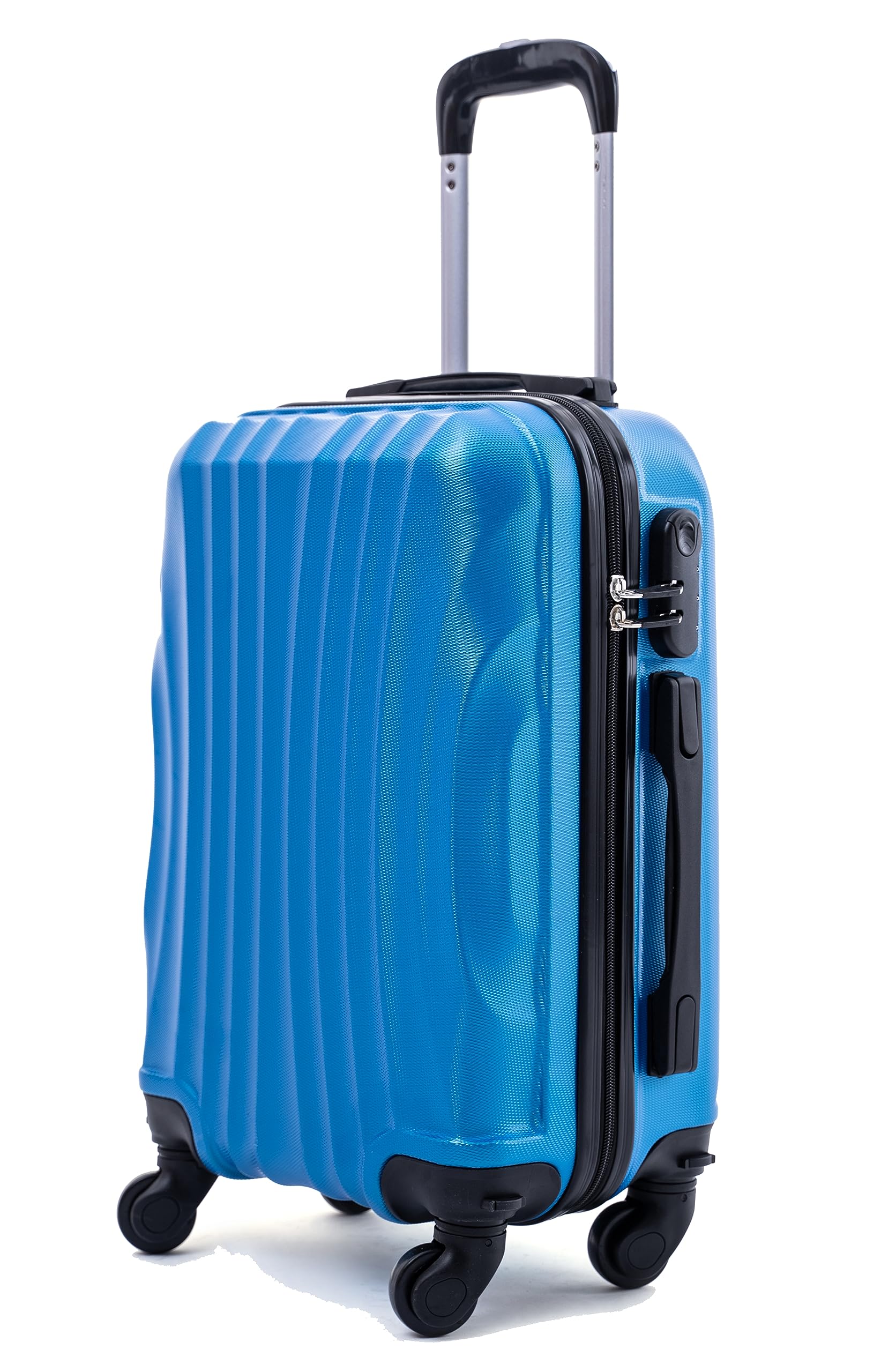 R.Leone Ryanair 55x40x20 cm Valigia Trolley Bagaglio a mano 4 Ruote rimovibile Ultraleggero in ABS Autonomo 20373N (Azzurro, Valigia 55X40X20cm)