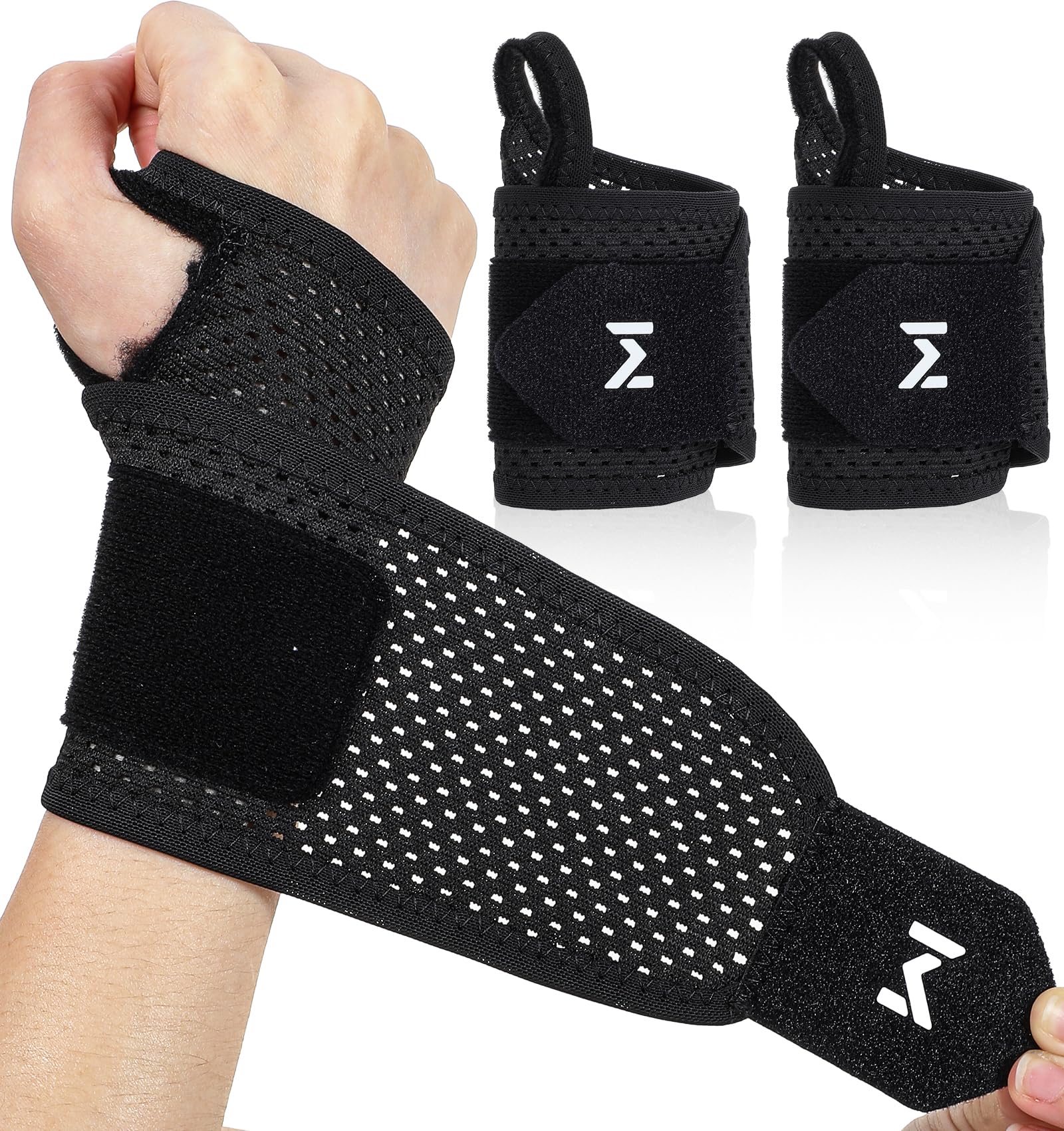 2 Pack Carpal Tunnel Wrist Brace Night Support Carpal Tunnel Wrist Brace Splints Breathable Mesh Adjustable Stabilizer for