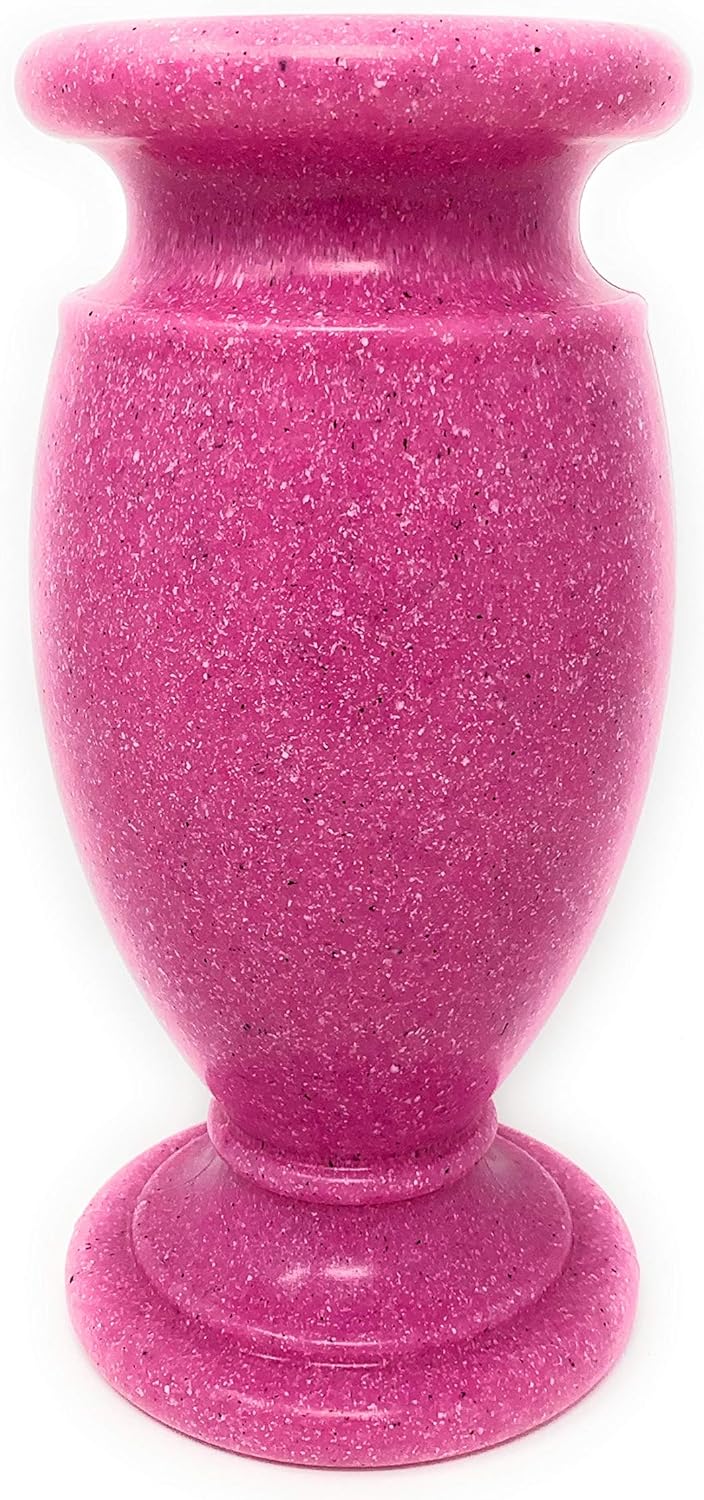 Memorial Cemetery Flower Vase, Simulated Pink Granite, Plastic Amazon