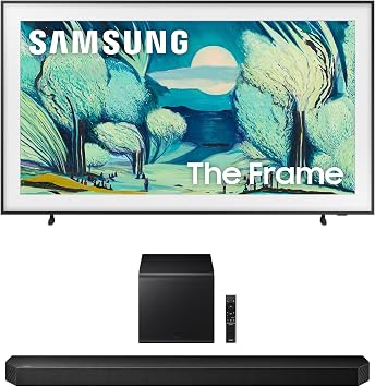 Samsung QN55LS03FAFXZA 55 Inch The Frame QLED 4K Art Mode Vision AI Smart TV with a Samsung HW-Q800F Q Series Soundbar 5.1.2 Ch Subwoofer 2025
