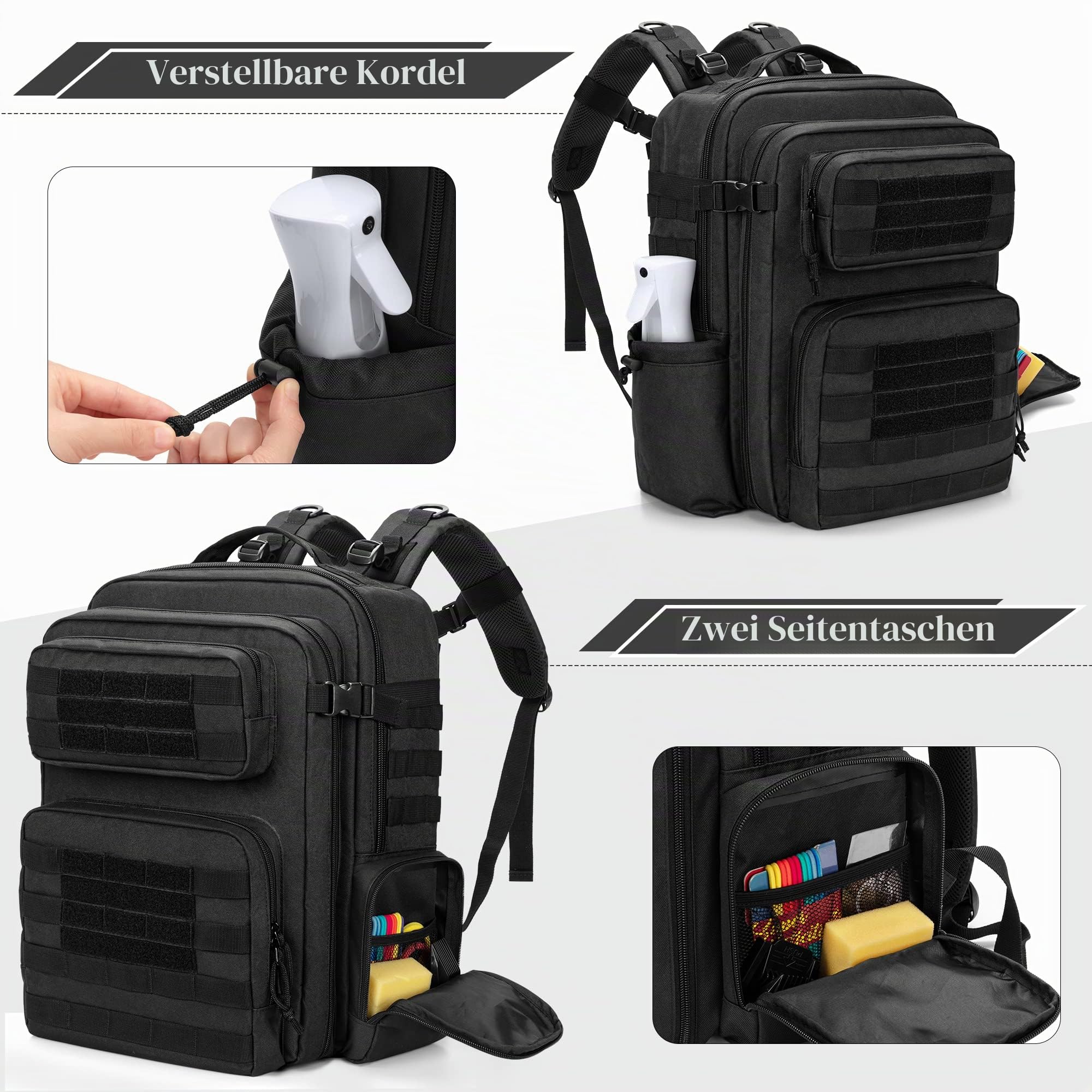 BAFASO Friseurtasche Rucksack, Friseur Werkzeugtasche für Salon Zubehör, Friseur Aufbewahrungstasche für Friseur Werkzeuge(Nur Tasche), Schwarz