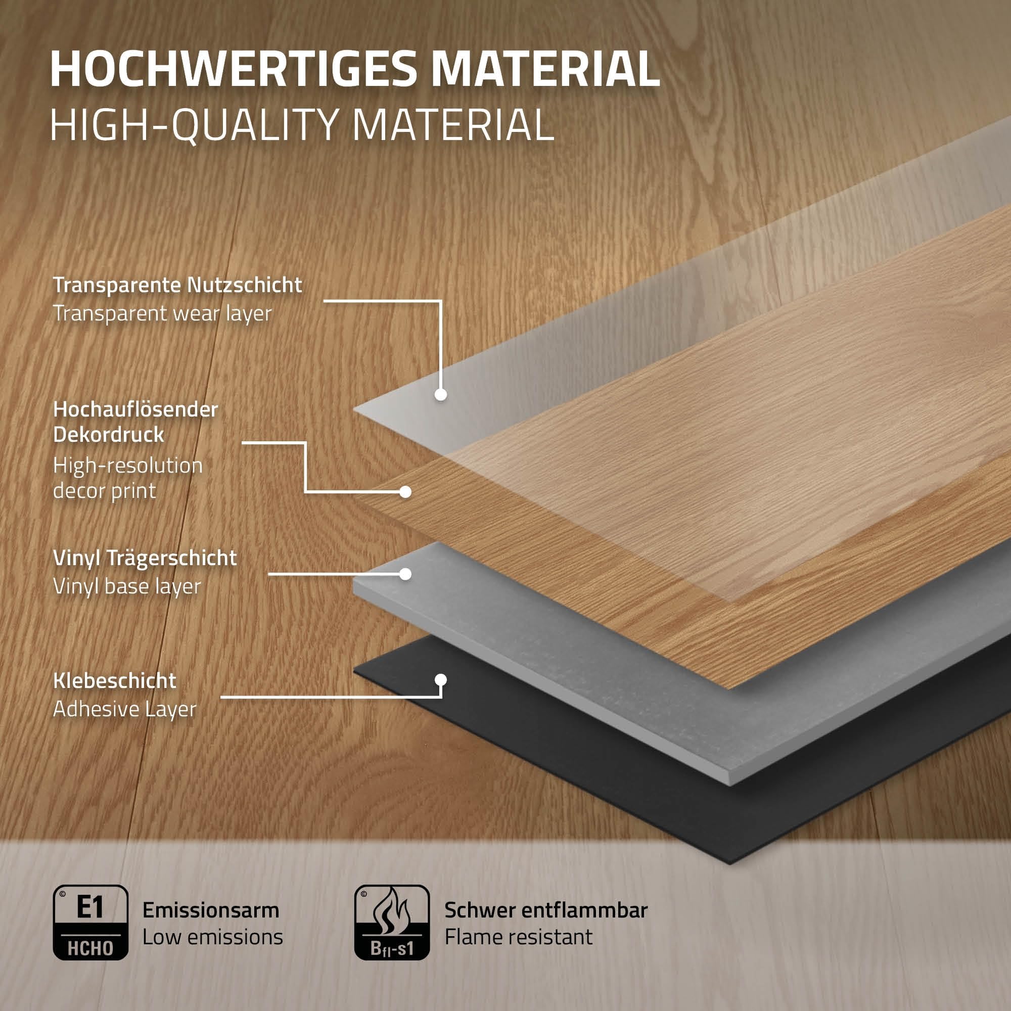 ML-Design Podloga Deluxe PVC, samoprzylepne deski winylowe, podloga winylowa, 91,5 cm x 15,3 cm x 2 mm, grubosc 2 mm, 2,23 m² / 16 desek, dab Sundance, wyglad drewna