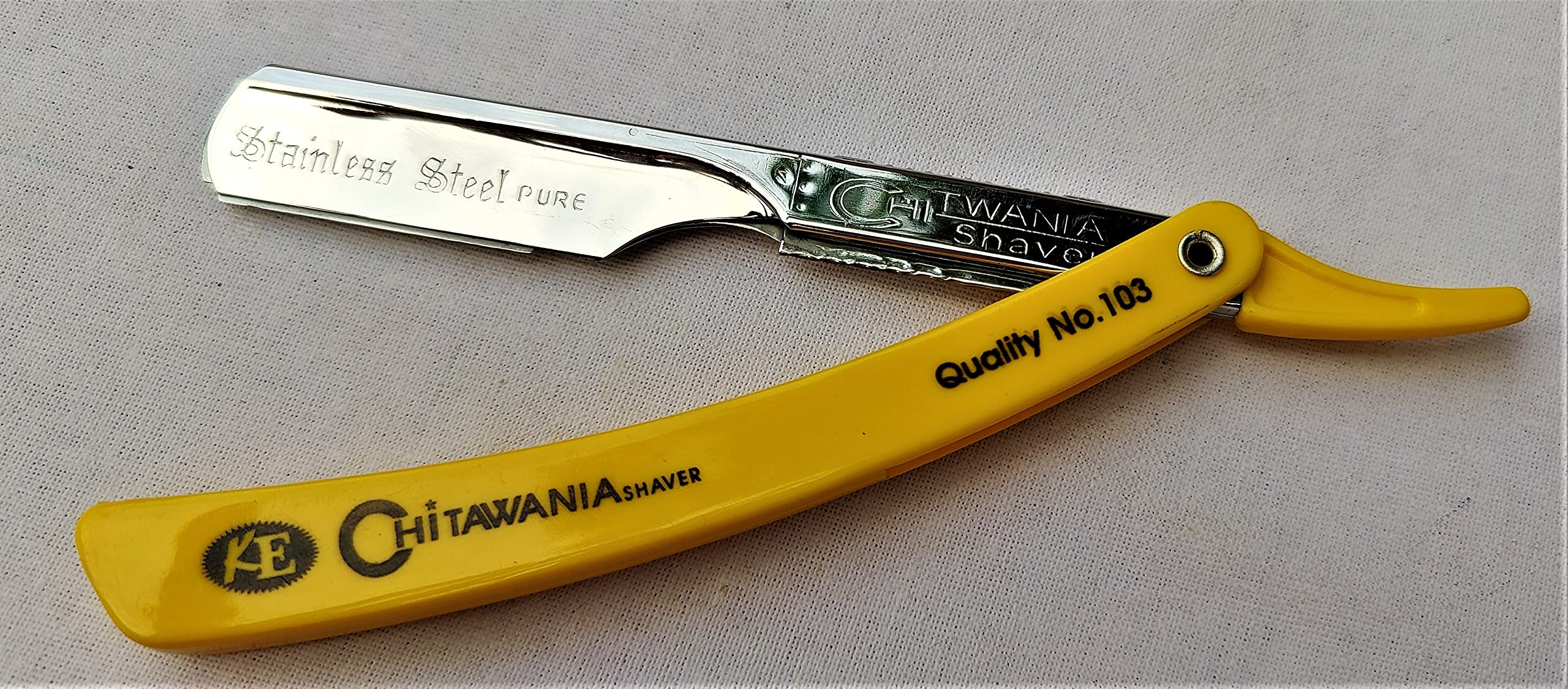 Stainless Steel Straight Edge Safety Barber Razor Folding Style with Sample Blade Inside for Men (Multi Color)