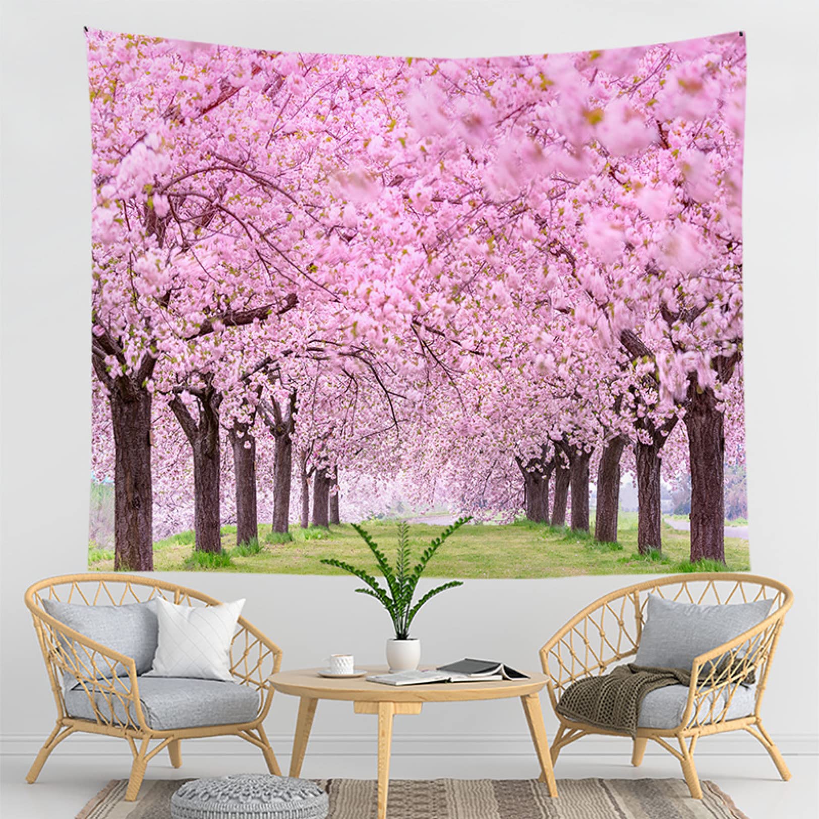 Amazon.co.jp: タペストリー さくら 桜 満開 植物 河口湖 春 風景 景色