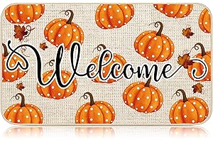Zhanmai Fall Rug: Autumn Welcome Pumpkin Door Mat for Outdoor Elegance