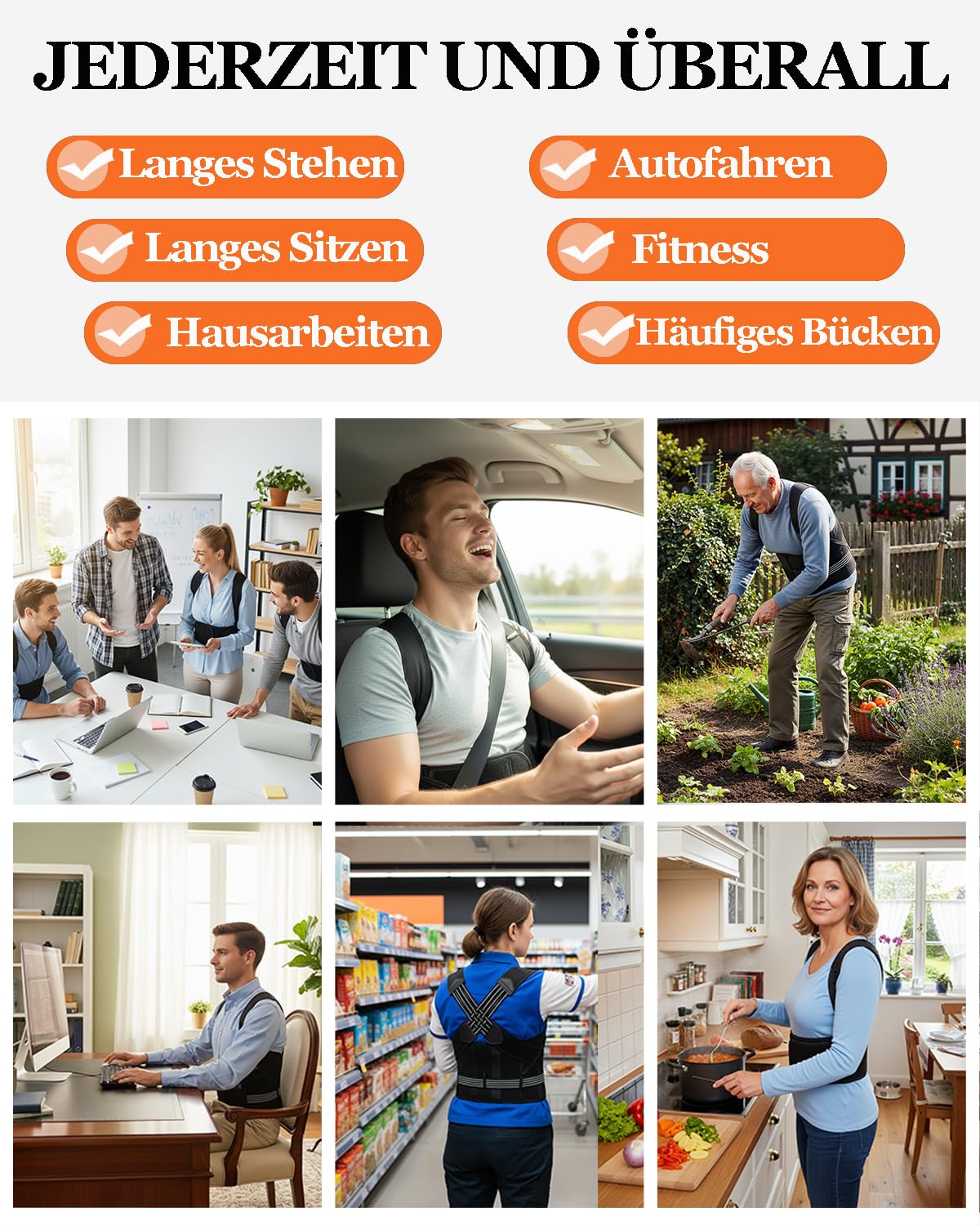 BraceTop Rücken Geradehalter Haltungskorrektur Rücken Damen und Herren, Verstellbare Haltungstrainer Rückenstützgürtel, Leicht Atmungsaktiv Schultergurt