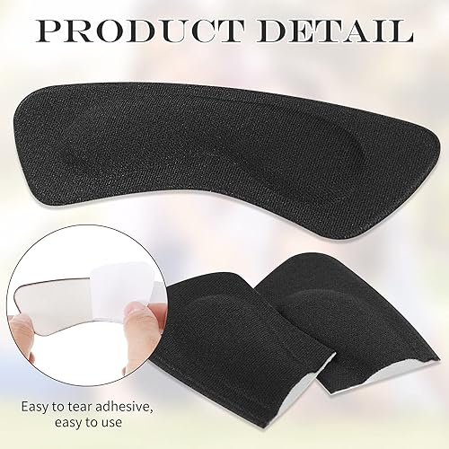 Miniatura 3 de Hotop 6 pares de almohadillas de talón para mujer, adhesivos para el talón, insertos de forro, protector de tobillo para zapatos sueltos,