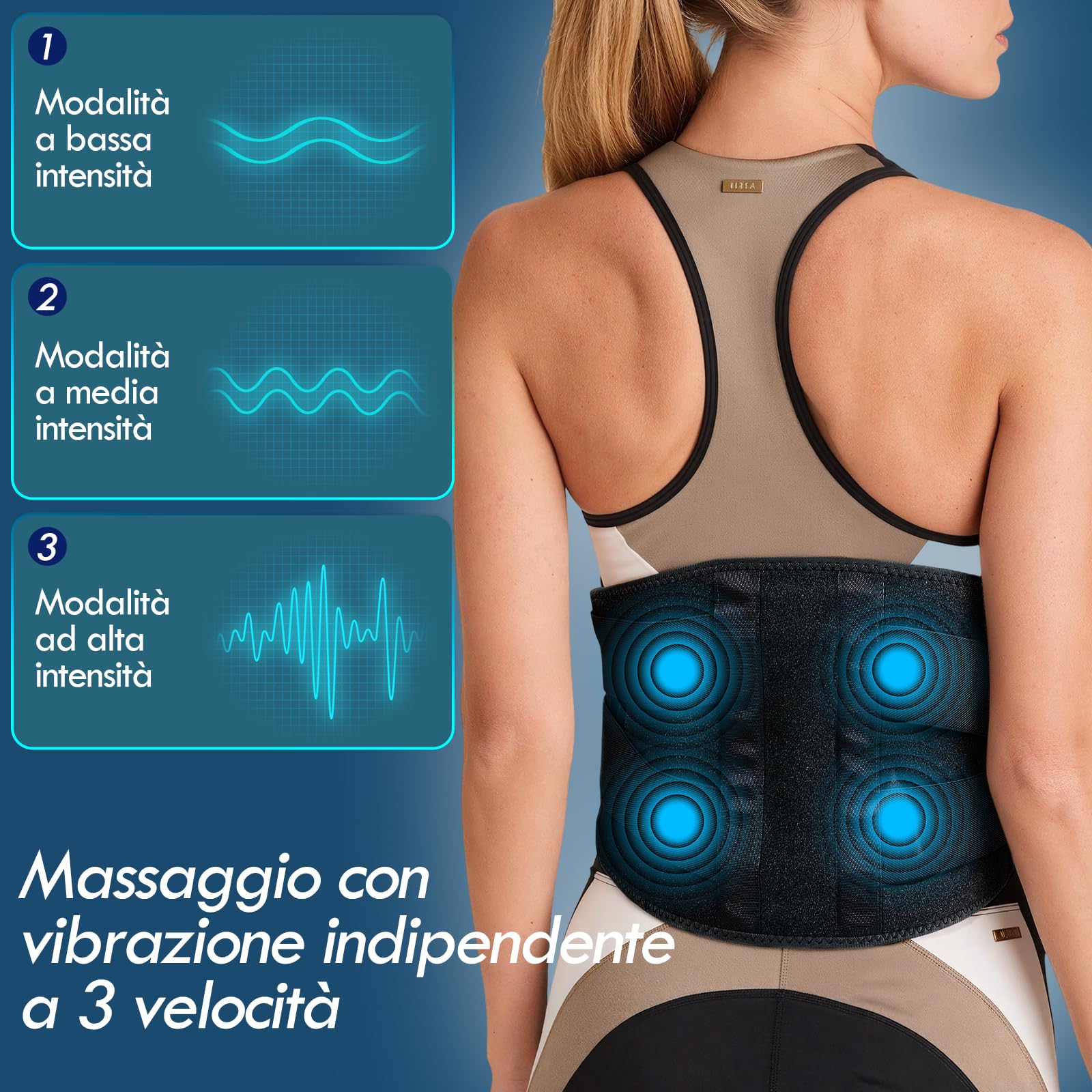16000mAh Batteria Fascia Lombare Riscaldamento,Termoforo Lombare con 3 Livelli di Temperatura e Massaggio a Vibrazione,cintura riscaldante per la schiena con USB regalo per mamme, donne (Nero)