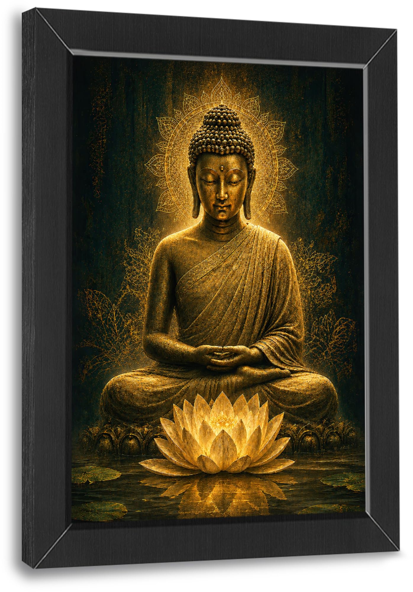 UIAMT Buddha Wall Art Pictures Decor Zen Lotus Meditation Artwork 12"x16"