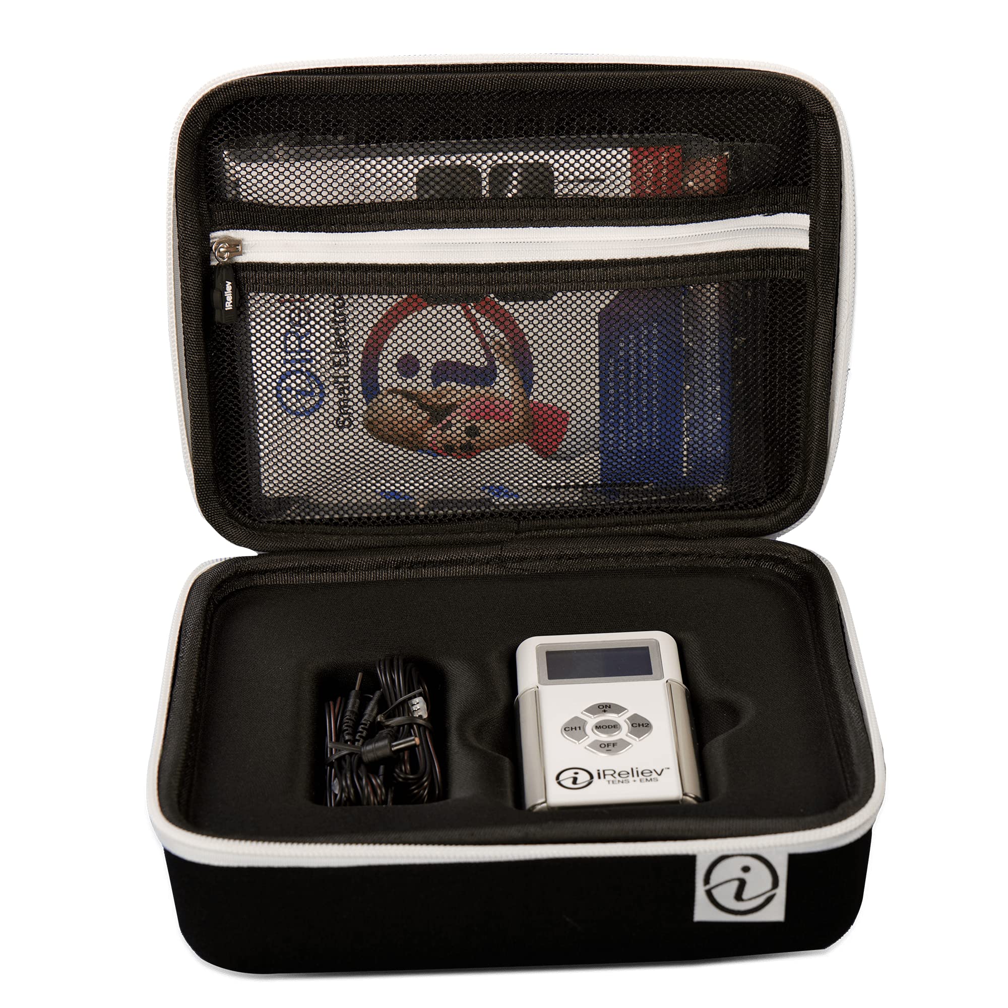 iReliev TENS Unit Muscle Stimulator Combination with Premium Carry Case