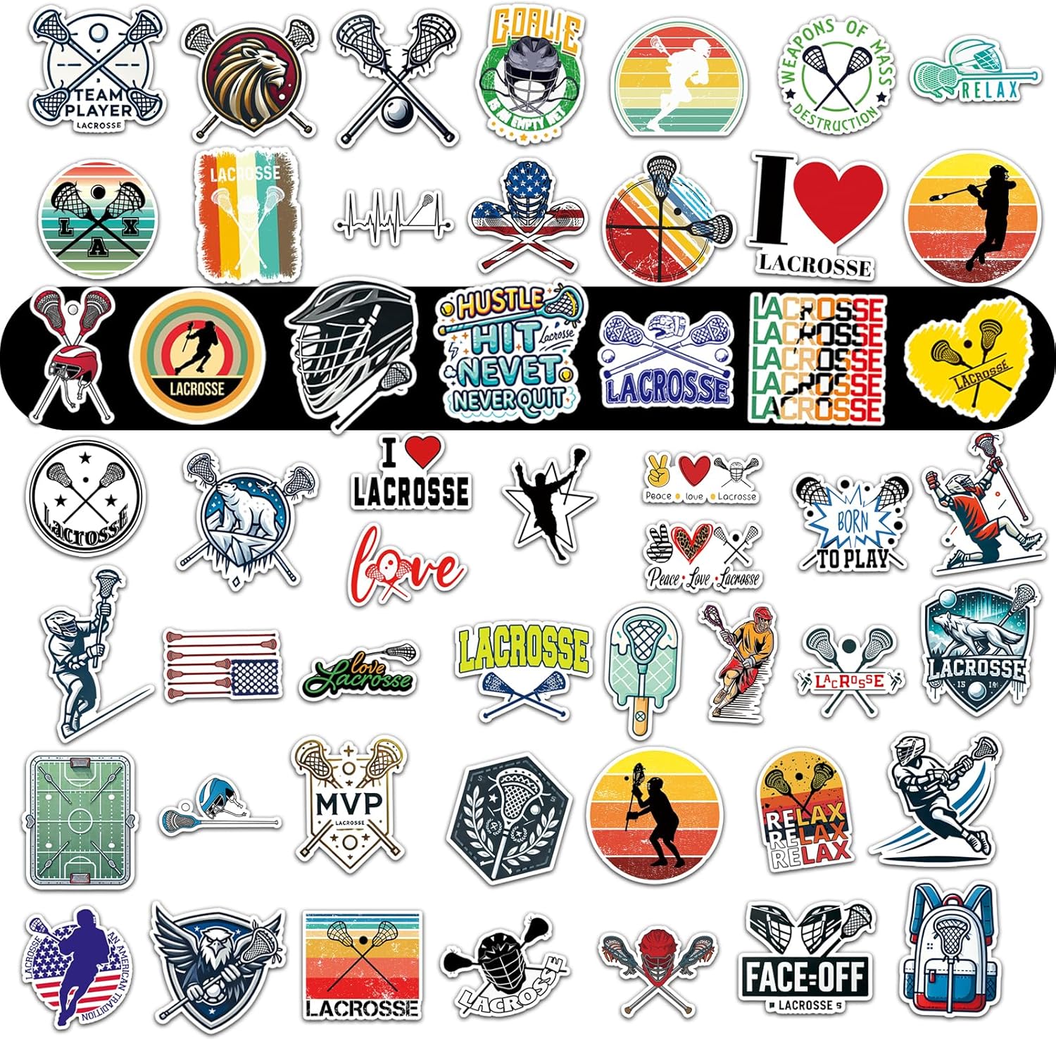 Lacrosse Gifts,6 Pack Lacrosse Water Bottle with Long Straw and 600PCS Lacrosse Stickers Accessories Stuff for Boys Men Player Lovers(1L,BPA,Squeeze)