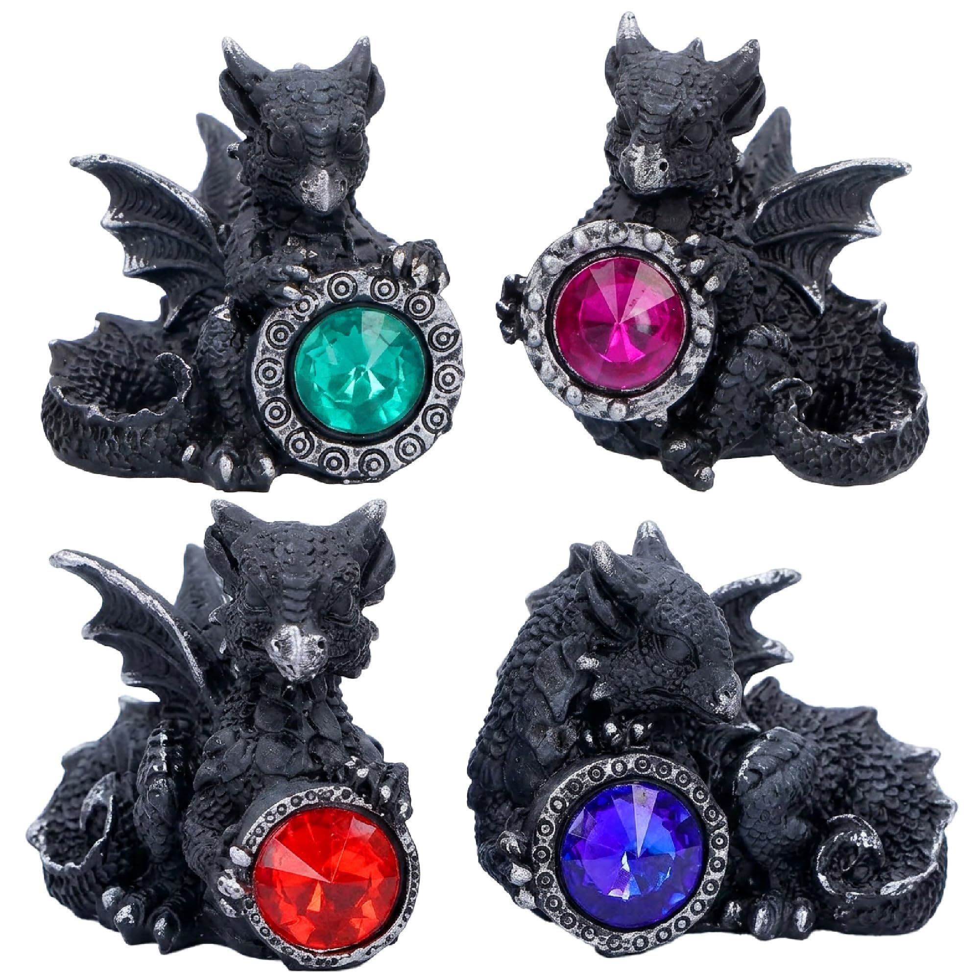 Nemesis Now Black Midnight Reward Mini Dragon Figurines Set Of 4, 5Cm