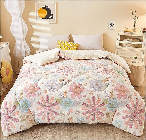 Miniatura 10 de ZTGL Lamb Cashmere Duvet Single Double Quilt, Winter Thickened Warm Lamb Velvet Quilt Core, Double-Sided Velvet Blanket, Super Soft Fluffy