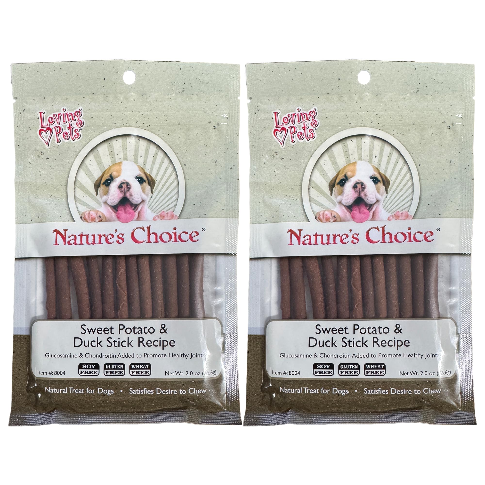 Natural Value Sweet Potato & Duck Soft Chew Meat Sticks Contains Glucosamine & Chondroitin for Hip & Joint Health(This is a 2 Pack)