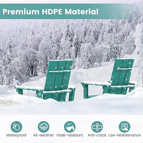 Miniatura 5 de Giantex Silla Adirondack de 52 pulgadas de alto, taburete de bar de polietileno de alta densidad para exteriores con respaldo ergonómico,