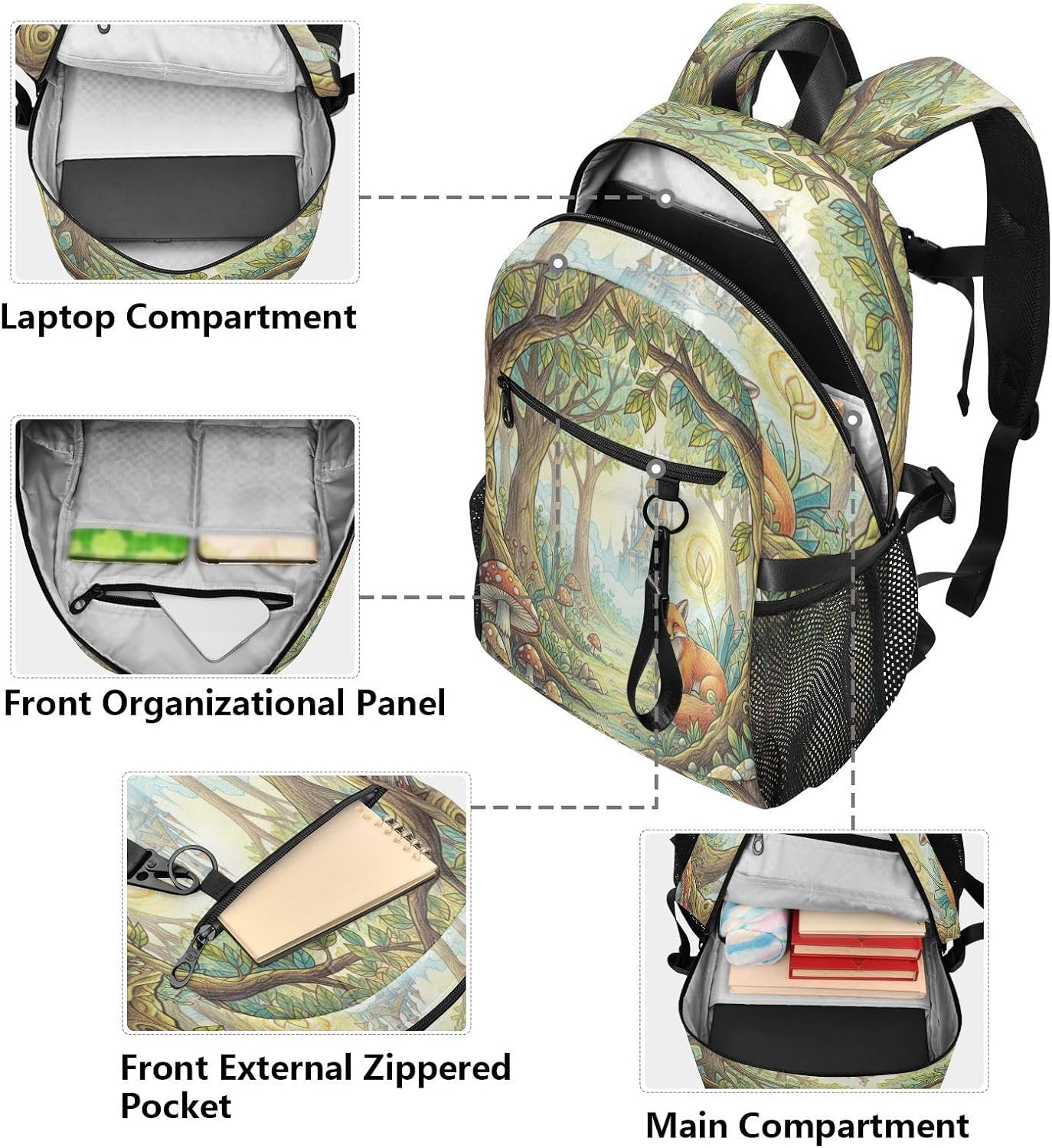ALAZA Funny Yellow Lemon Backpack Travel Laptop Backpack Purse for Women Men Teens Girls School Bag College Bookbag Water Resistant Casual Daypack image 5