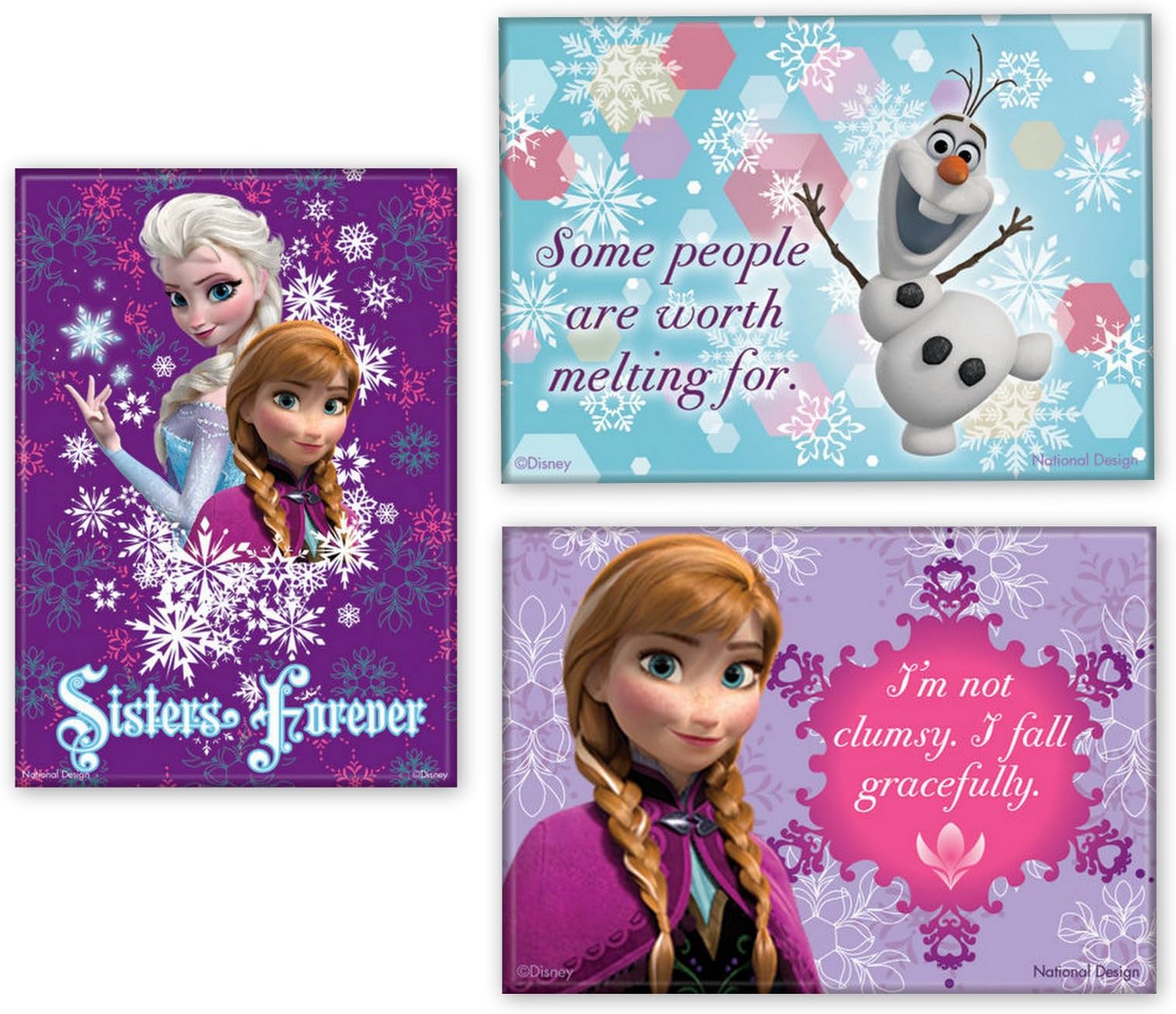 Disney Frozen Photo Magnets Pack of 3 (Made in USA)
