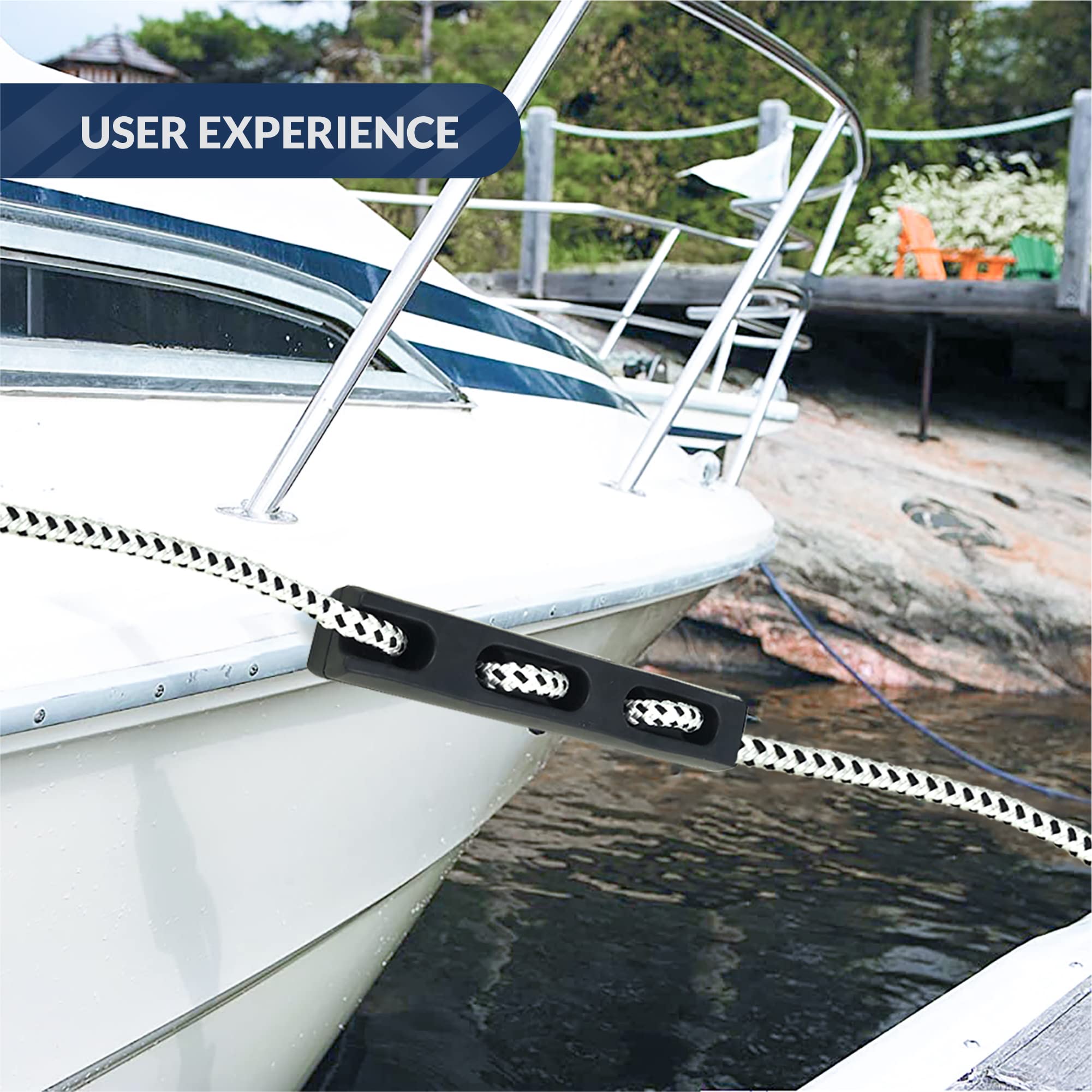 Five Oceans Boat Rubber Mooring Snubber, Compatible with 5/8 in 13/16