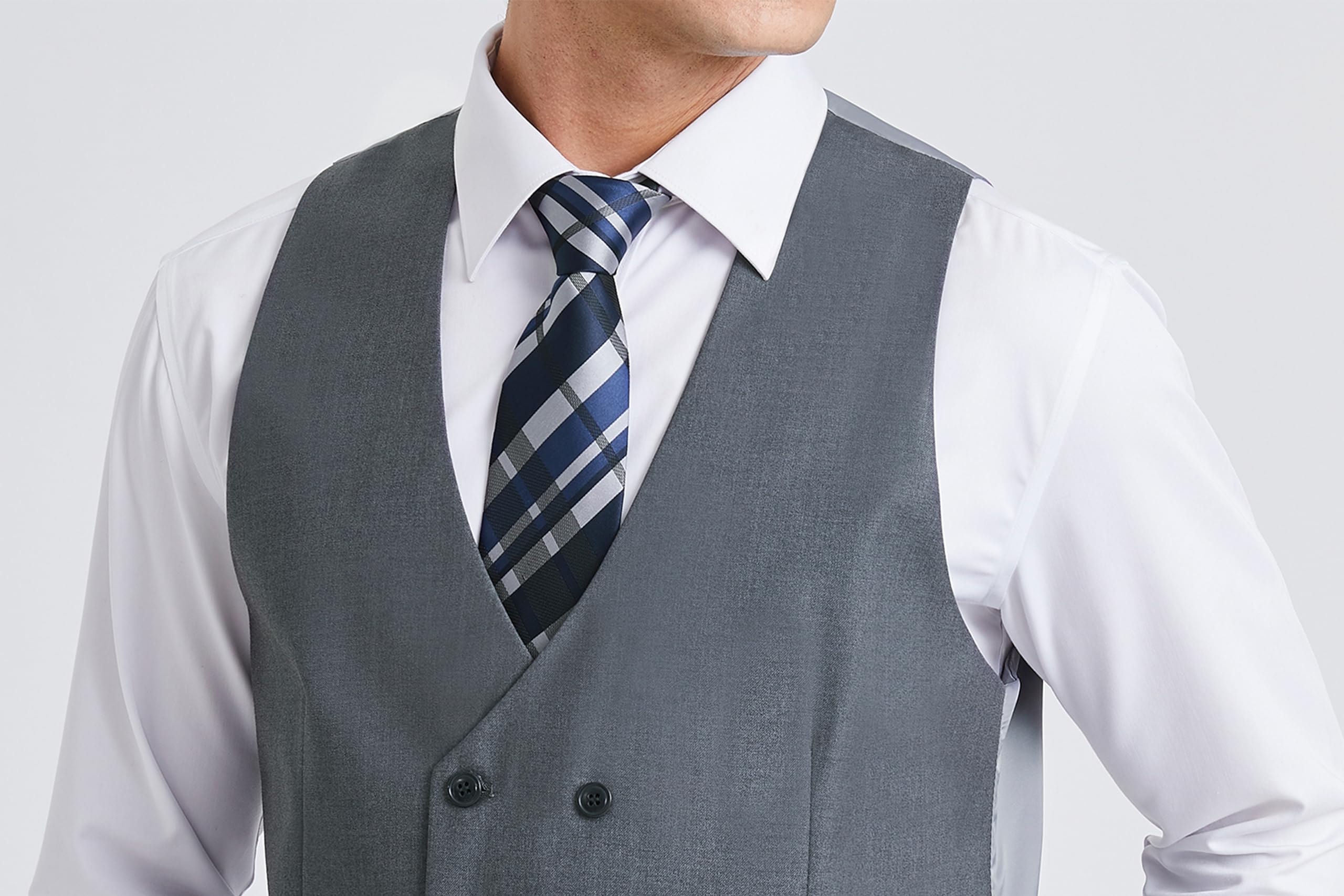 Enlision Gilet da Uomo a Doppio Petto Con Scollo a V Gilet da Abito Casual e Formale da Uomo