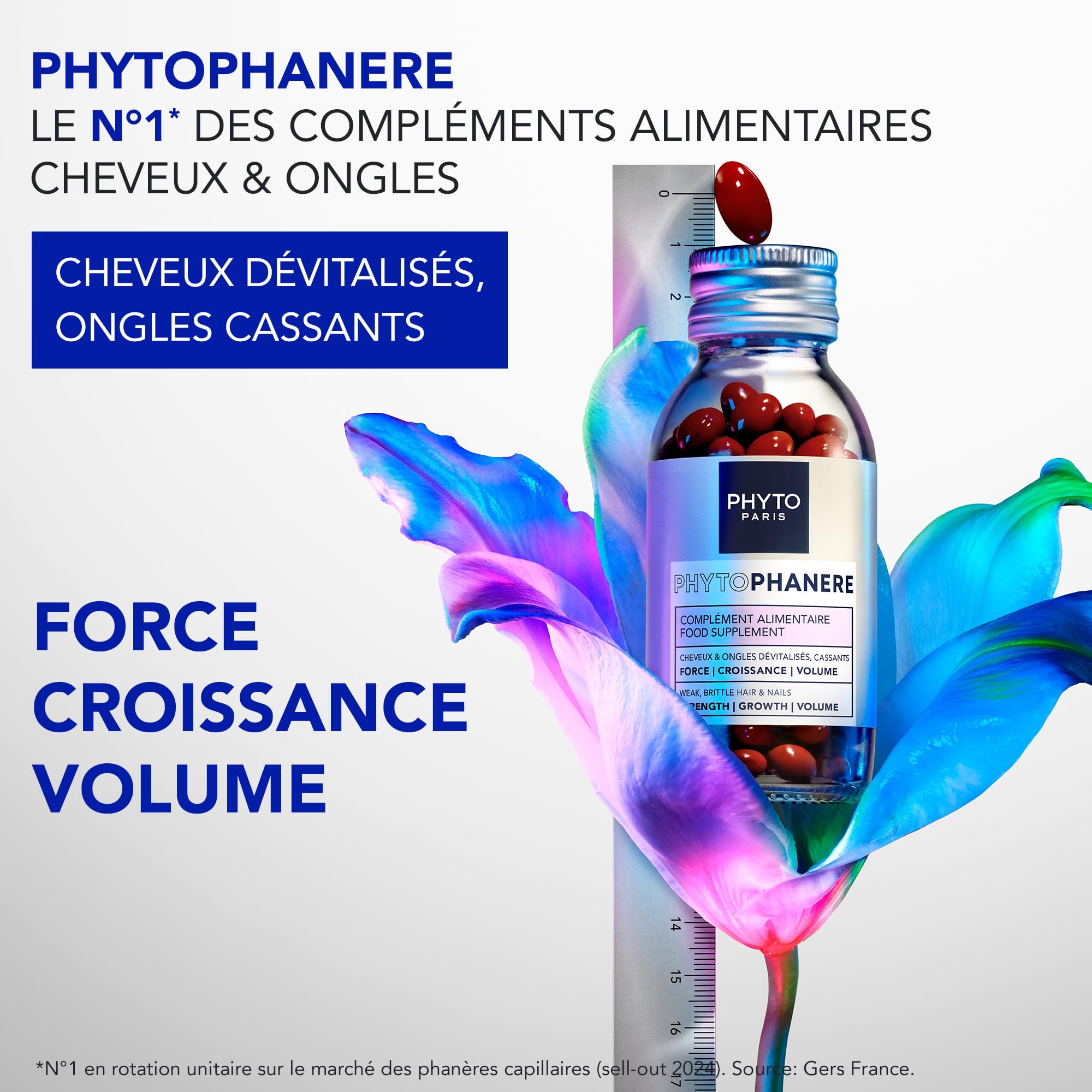 Phyto Paris – Phytophanère – Routine Croissance Complète – Complément Alimentaire Capsules + Ultra Sérum + Shampooing Volume – Cheveux Forts, Denses et Volumineux