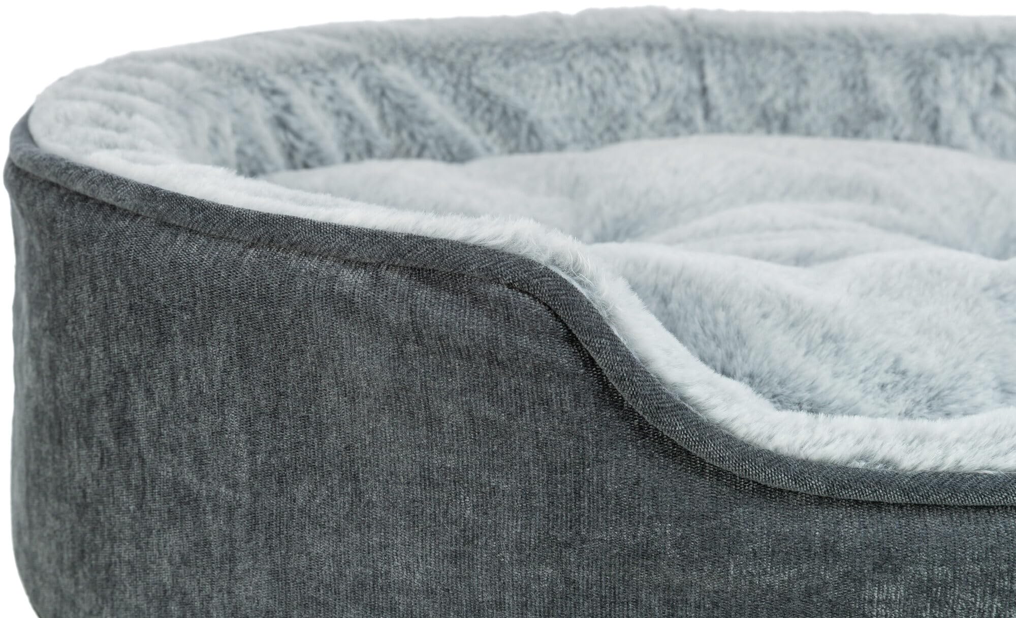TRIXIE Panier pour Chien Vital Lino Soft – Gris/Gris Clair – 83x67 cm
