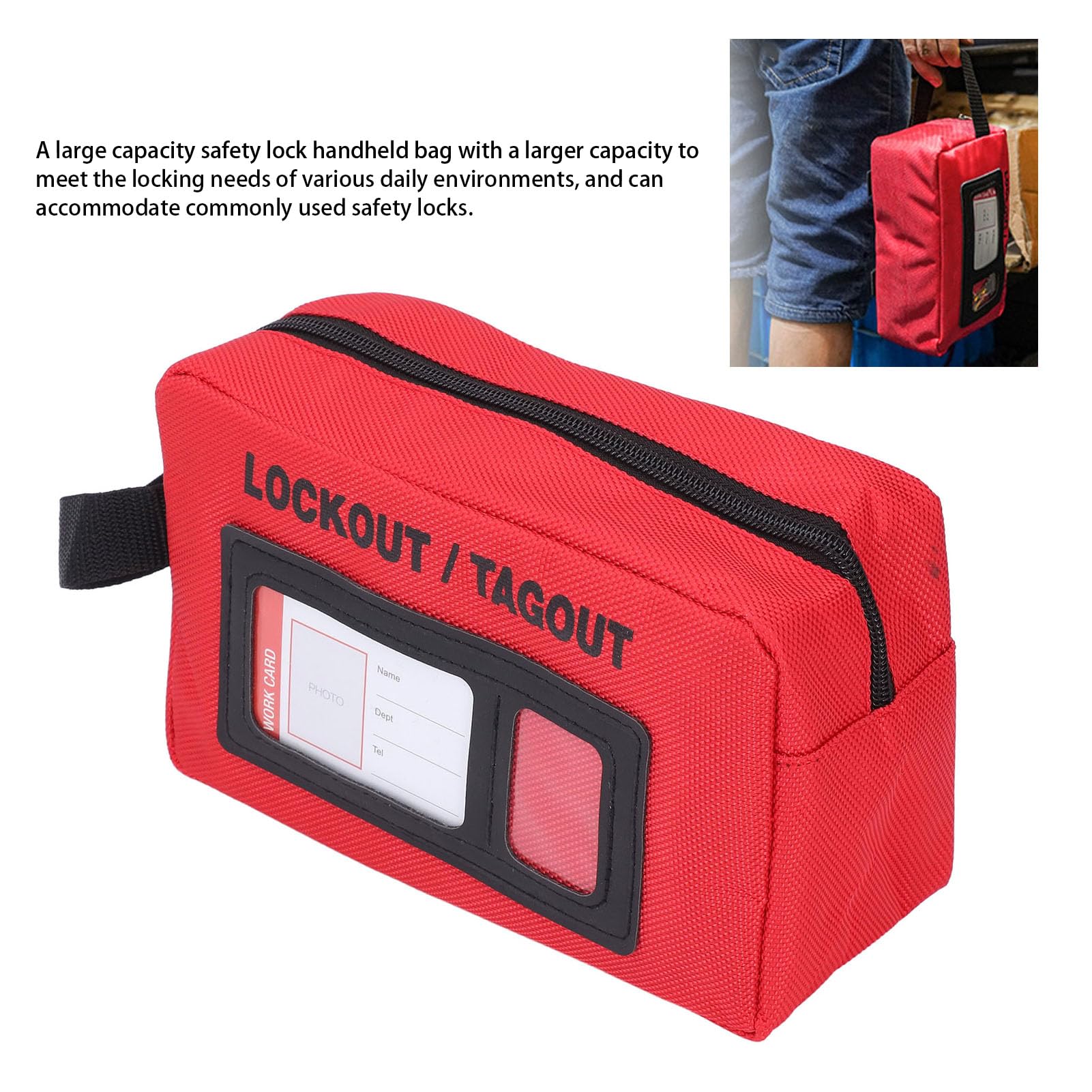 Lockout Tagout Bag, Lock Out Tag Out Storage Bag, Polyester Cloth, Large Capacity, Heat Proof, for Safety Lockout Management