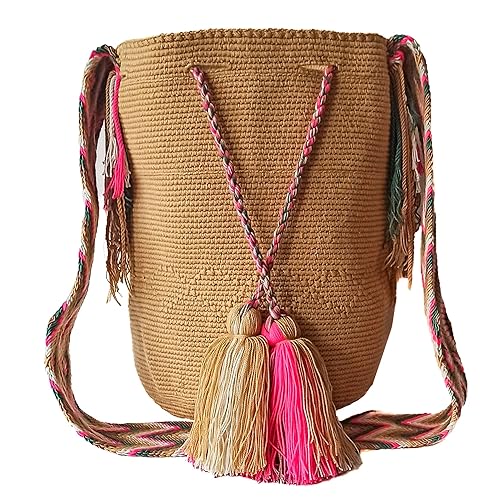 Miniatura 1 de Wayuu mochila bag for women crocheted tote baglarge shoulder bagcross body baghand woven with one thread and multicolored charm tassels Wayuu