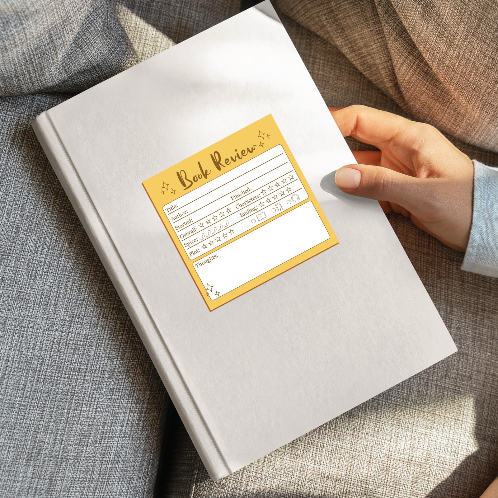 Mini-Haftnotizen für Buchrezensionen, 7,6 x 7,6 cm, selbstklebend, Schulanfang, Lese-Tracker für Buchliebhaber, Leseprotokoll-Aufkleber für Studenten, Bücherwurm, Geschenk, bunt, 12 Stück