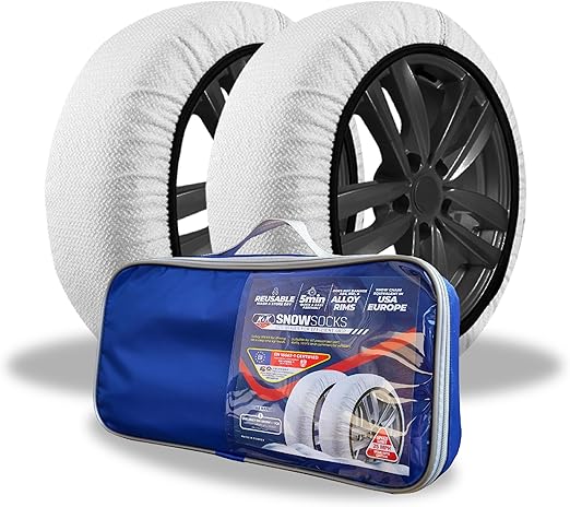 KNK Boutique Automotive Snow Socks for Tires - Eco Series for Efficient Grip Alternative for Tire Snow Chain - Snow Traction Device for Passenger Cars Trucks Winter Emergency Accessory (X-Small)