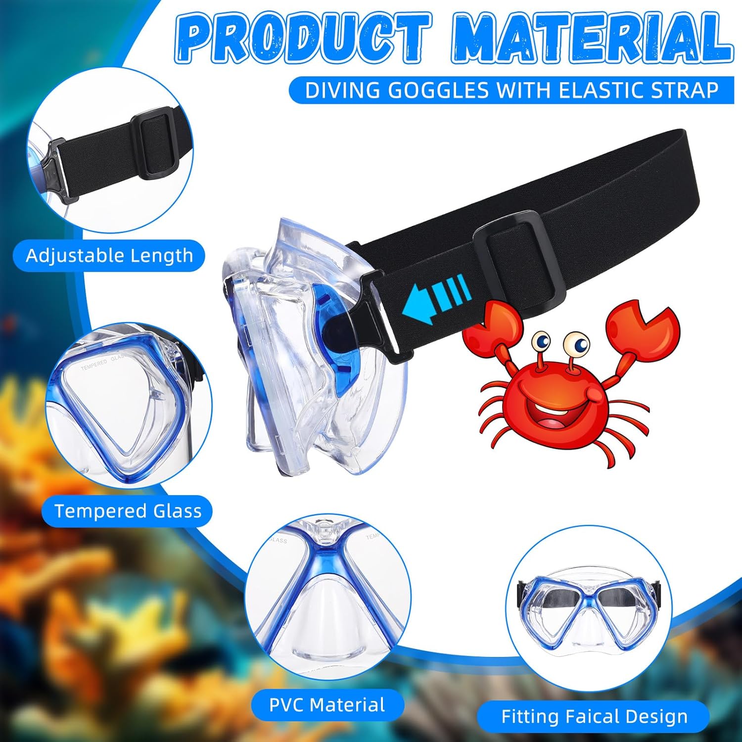 Flutesan 6 Pcs Adult Swimming Goggles with Nose Cover Bulk Elastic Strap Snorkel Goggles Diving Masks with Wrap Straps