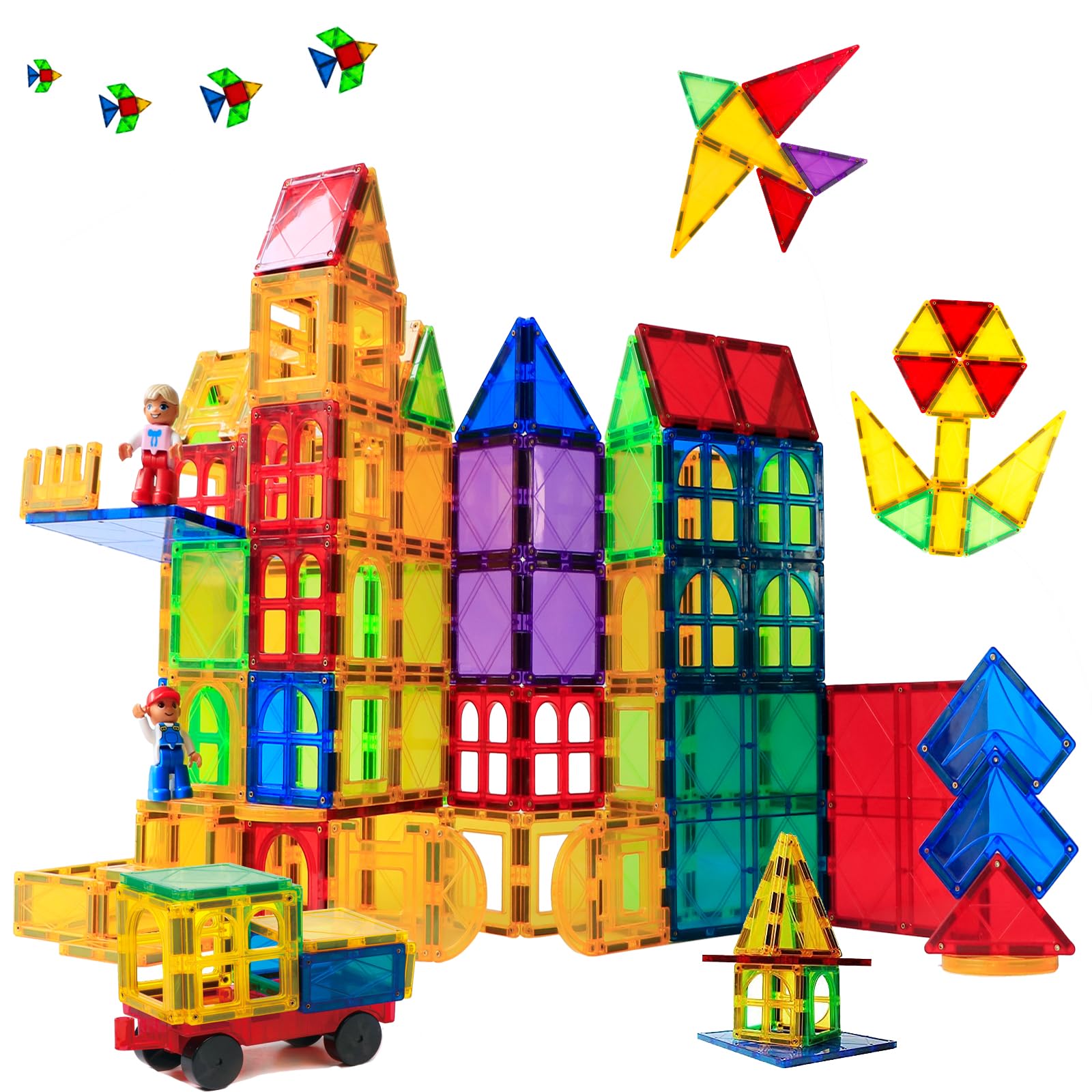 Magblock 120 Piezas de Bloques de Construcción Magnéticos,Azulejos Magnéticos para Niños,Juguetes Magnéticos|Juegos Niños para Niños y Niñas 3 4 5 6 7 8 Años