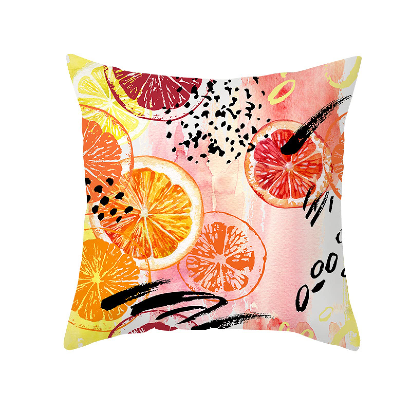 Cushion Covers Orange Red Abstract Pillow Cases Soft Linen Cushions with Covers Included Washable Sofa Cushions with Invisible Zip Pillowcase Breathable Pillow Cover 60x60 Cushion Cover 1 Pack
