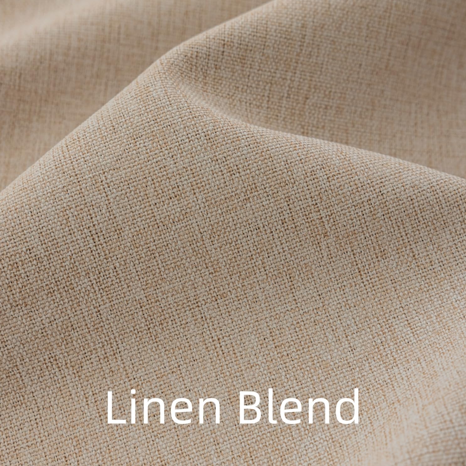 VisionaryHomeDesign Soft Beige Linen Blend Curtains with Embroidery Trim - Blackout, Pinch Pleat, Memory Trained, 2 Panels (50" W x 96" L)