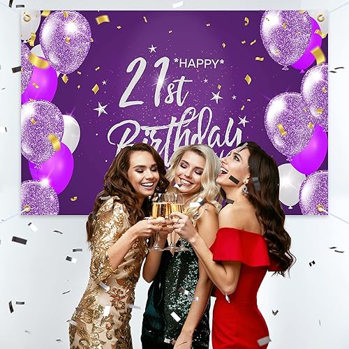 Miniatura 107 de HAMIGAR Fondo de pancarta de feliz cumpleaños 50 de 6 x 4 pies, decoraciones de cumpleaños de 50 años, suministros de fiesta para mujeres