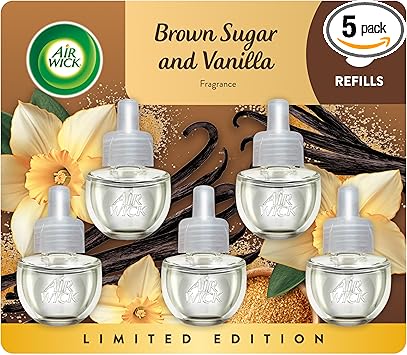 Air Wick 5 ct Brown Sugar Vanilla Oil Refills - Invigorating Fall Scent