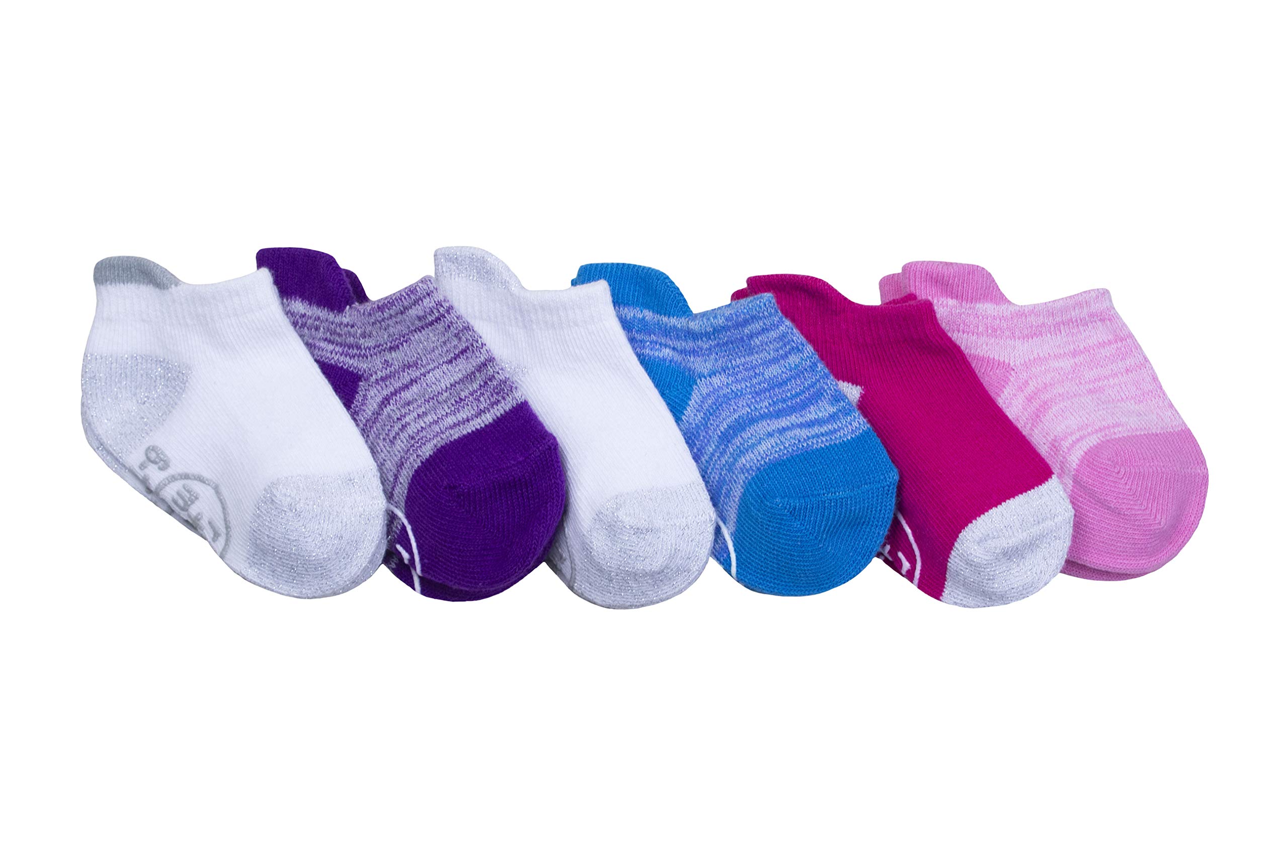 RO + ME by Robeez Baby Girl's 6-Pack Socks Sockshosiery, multi color assorted brights, 12-24 Months