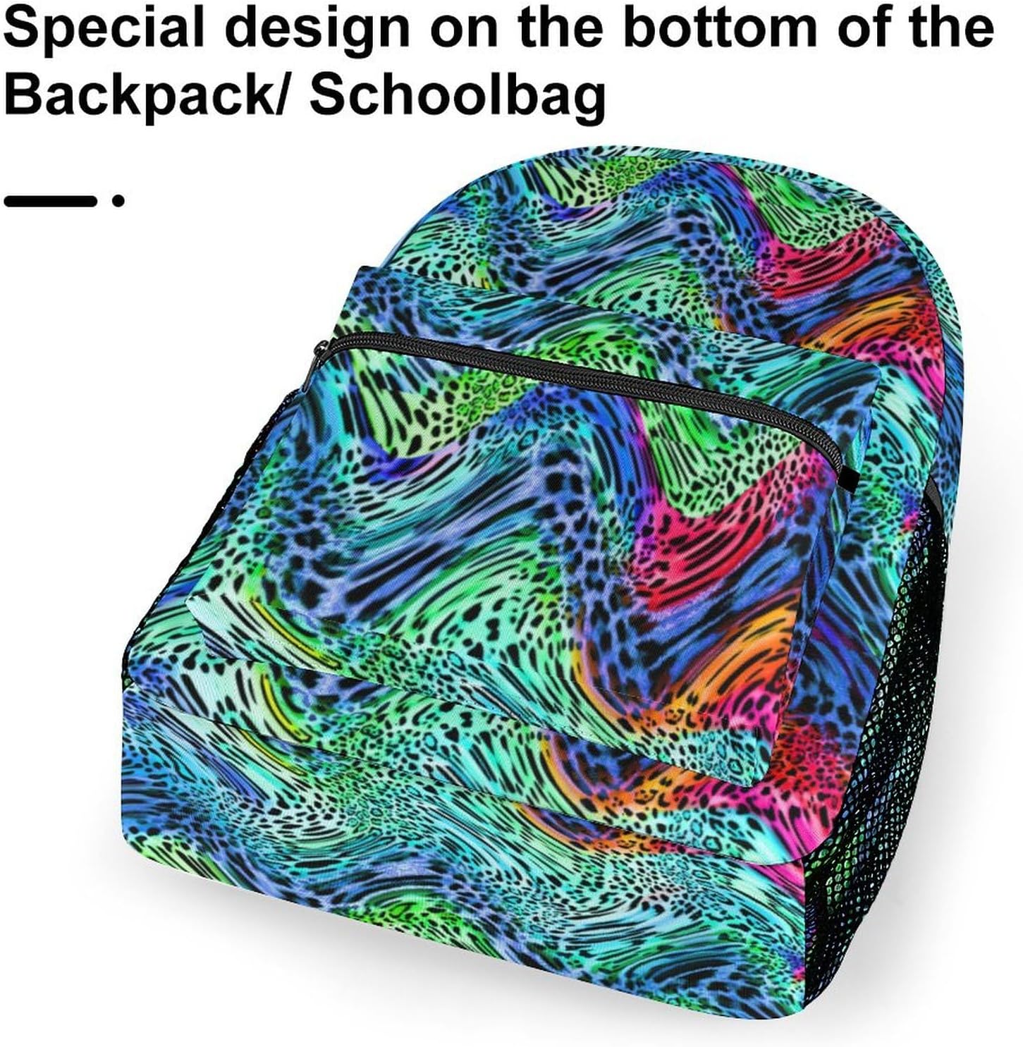 Leopard Print Lightweight Travel Backpack With Zipped Front Pocket Printed Laptop Bag Fashion Casual Daypack For Work, Hiking, Camping Unisex