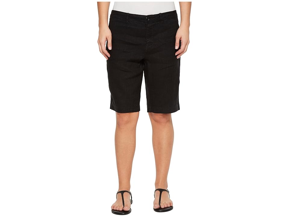 

NYDJ Petite Petite Bermuda Linen Shorts (Black) Women's Shorts