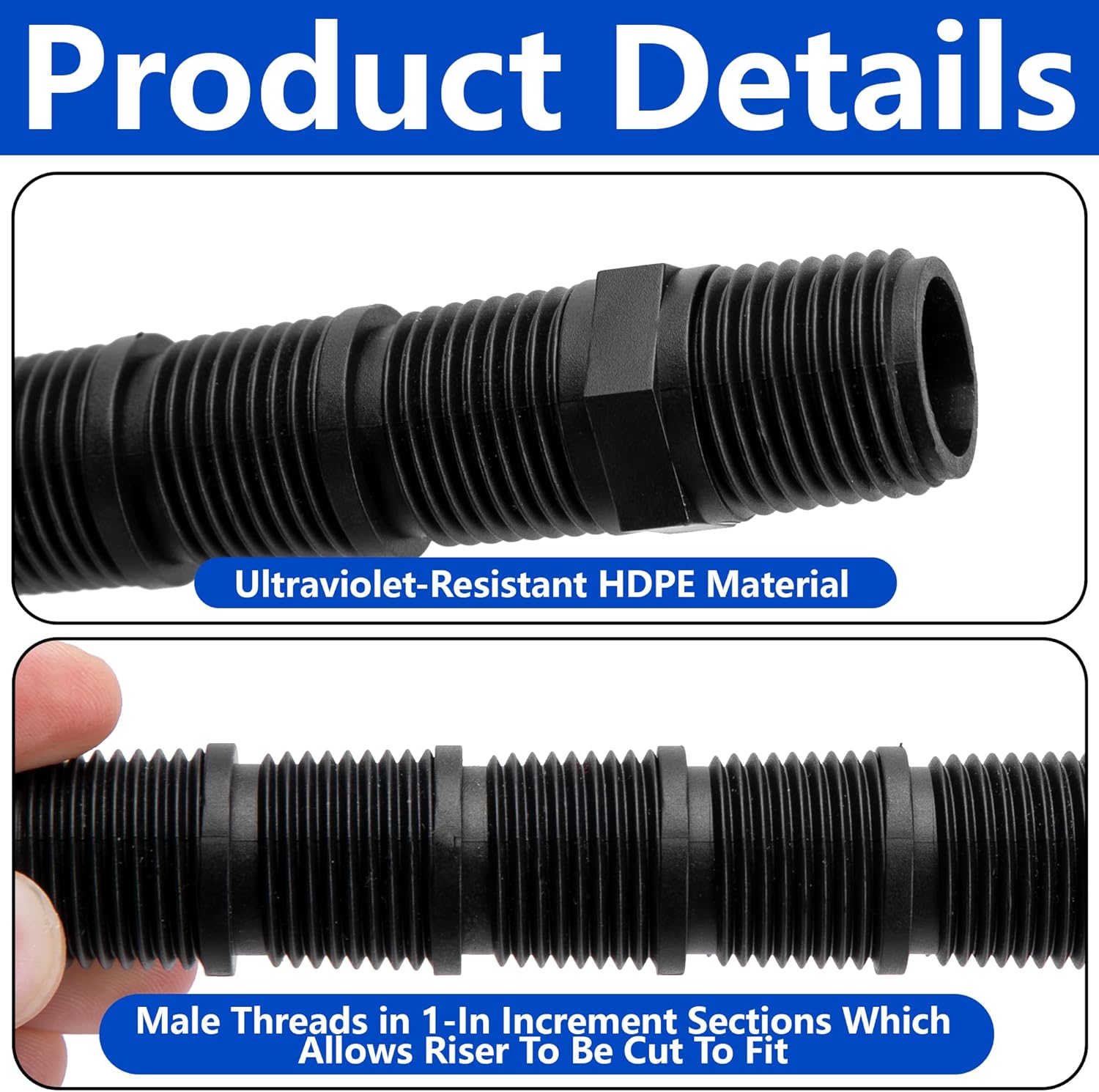 30 Pcs Cut-Off Sprinkler Rise, Sprinkler Height Extender Riser, Male Pipe Thread Riser Adapter for Outdoor Garden Courtyard Patio Lawn Irrigation Replacement Parts