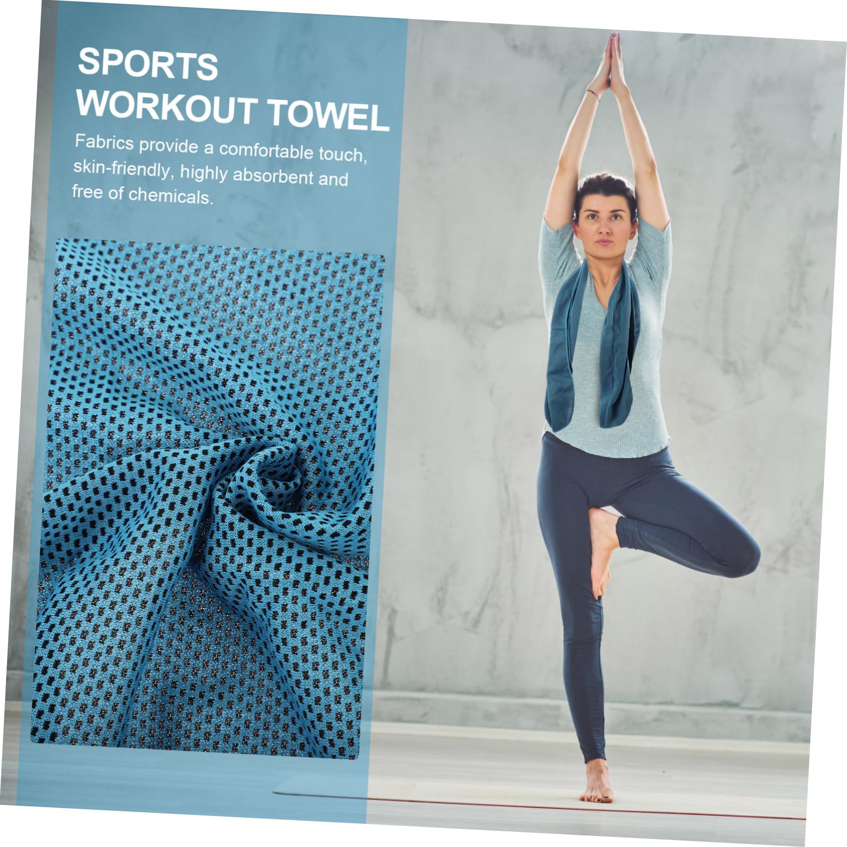Kisangel Summer Yoga Towels 2 Pack Quick Dry Ice Towel Sports Fitness Gym Workout Portable Cooling