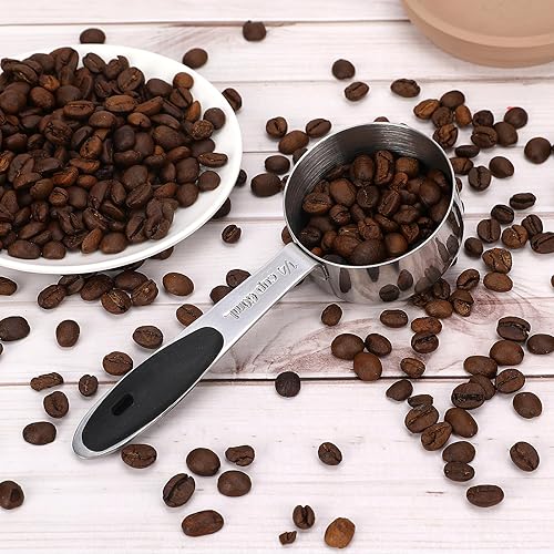 Vista 18 de Taza medidora de 1/8 (2 cucharadas/1.0 fl oz/30 cc/1 onza), cucharas medidoras de acero inoxidable, cuchara medidora pequeña de taza medidora