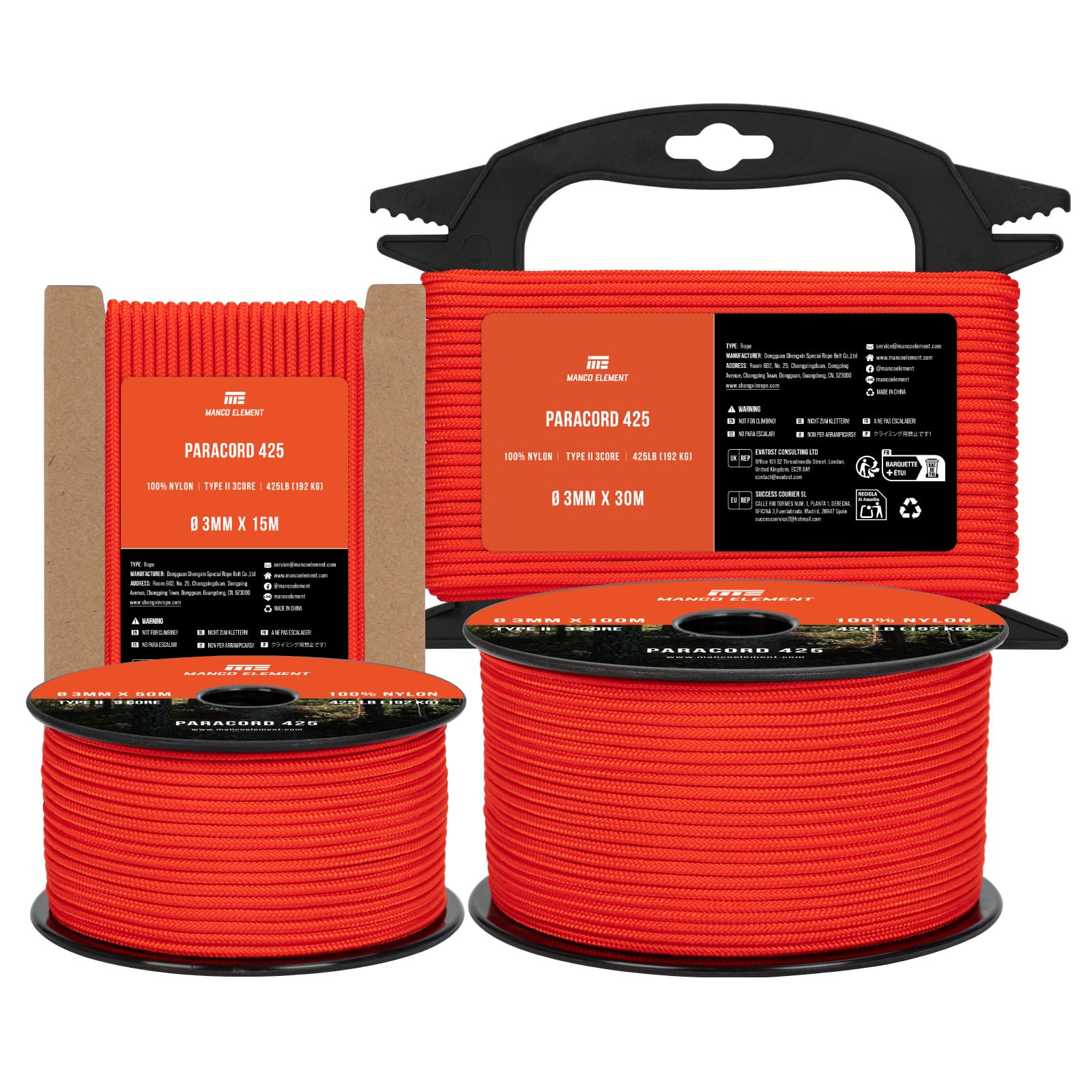 3mm Paracord 425 Tipo II 30m Blanco | 100% Nylon Cuerda 3 Hebras | Ideal para Al Aire Libre, Camping, Supervivencia, Bricolaje — view 32