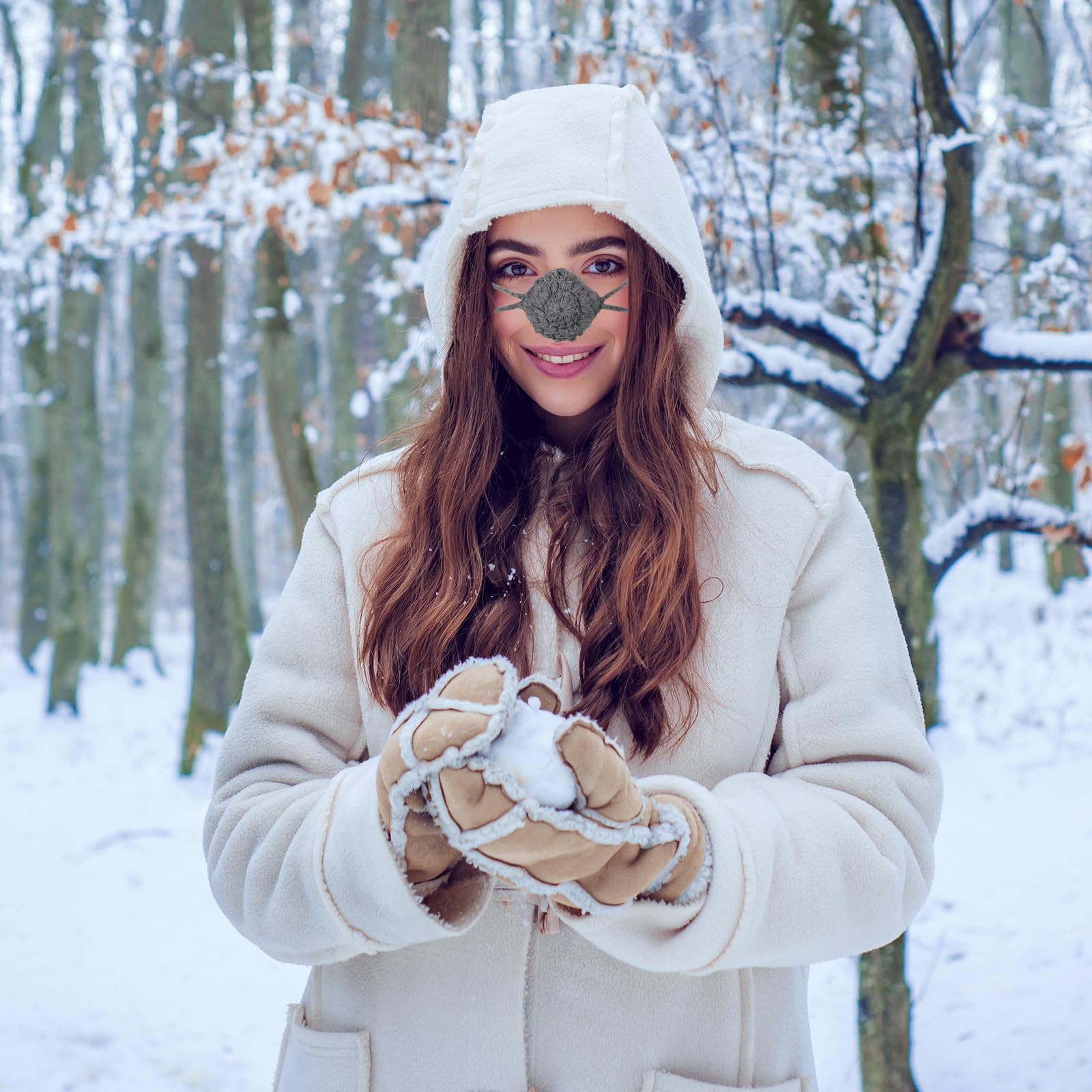 Cache-Nez tricoté d'hiver Unisexe en Laine Respirant Protection antigel pour Ski et Snowboard Cache Nez Femme Facile à Porter