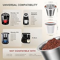 Vista 4 de Cápsulas de café reutilizables K Cups para Keurig: filtro de café K Cups recargables de acero inoxidable completo compatible con cafeteras 1.0 y 2.0